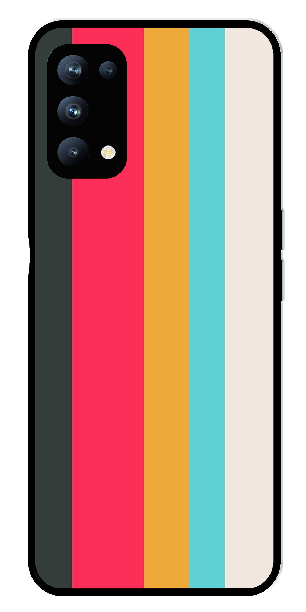 Muted Rainbow Metal Mobile Case for Oppo Reno 5 Pro 5G Muted Rainbow Metal Mobile Case for Oppo Reno 5 Pro 5G (Design No -31)