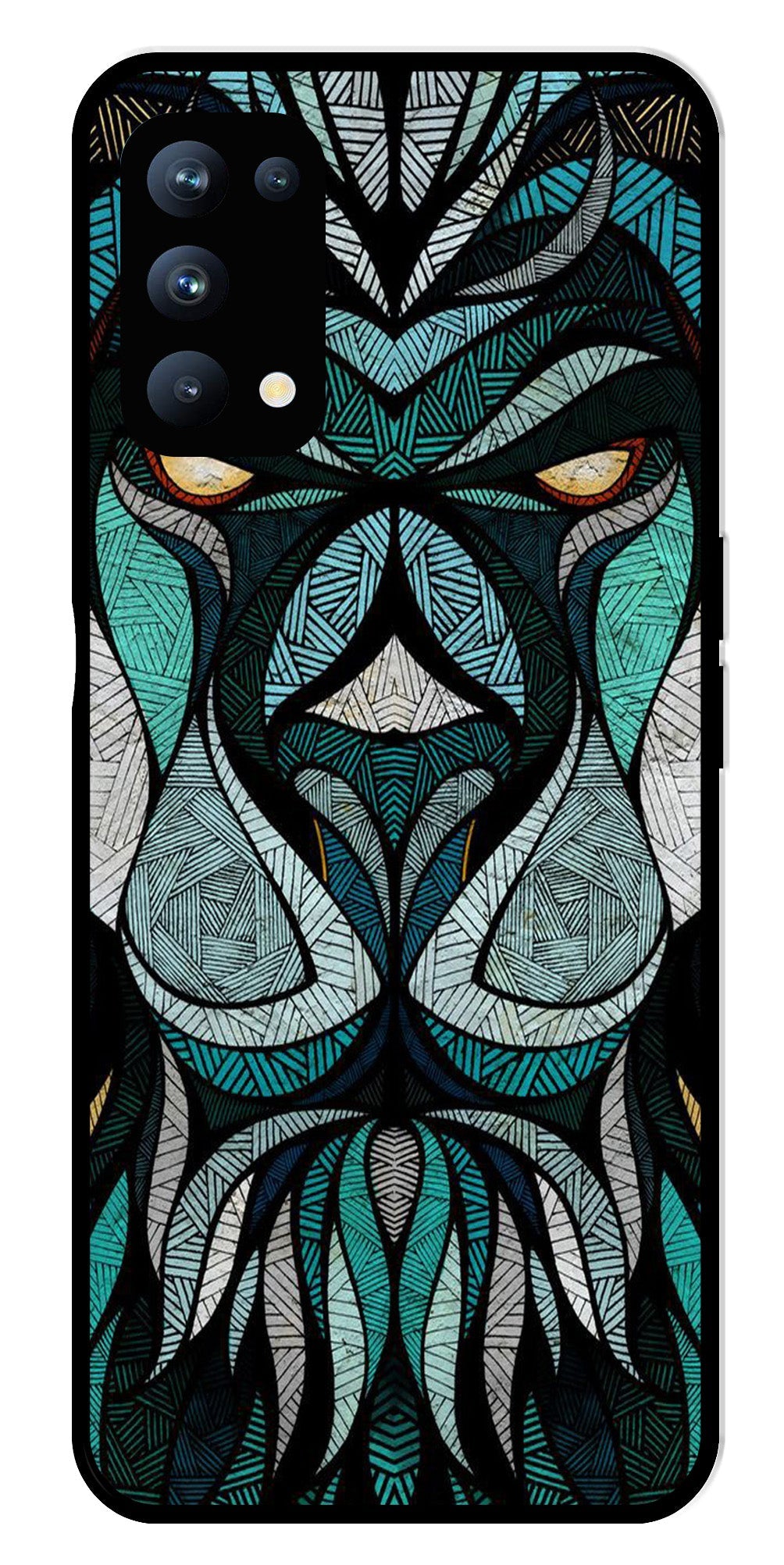 Lion Pattern Metal Mobile Case for Oppo Reno 5 Pro 5G Lion Pattern Metal Mobile Case for Oppo Reno 5 Pro 5G (Design No -40)