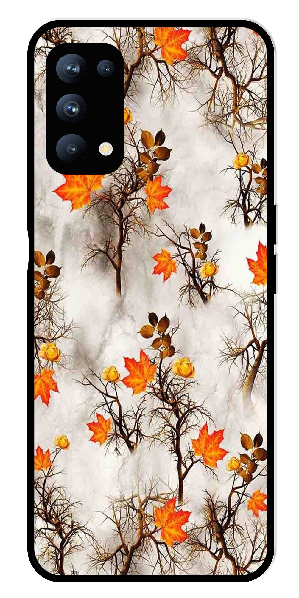 Autumn leaves Metal Mobile Case for Oppo Reno 5 Pro 5G (Design No -55)