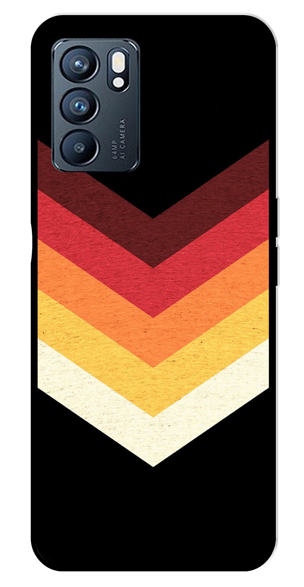 MultiColor Arrow Metal Mobile Case for Oppo Reno 6 5G MultiColor Arrow Metal Mobile Case for Oppo Reno 6 5G (Design No -04)