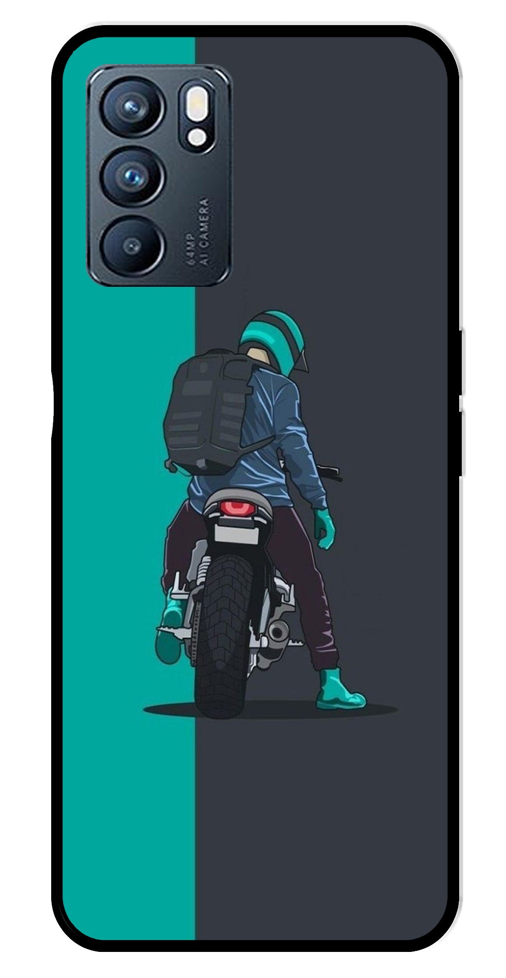 Bike Lover Metal Mobile Case for Oppo Reno 6 5G Bike Lover Metal Mobile Case for Oppo Reno 6 5G (Design No -05)