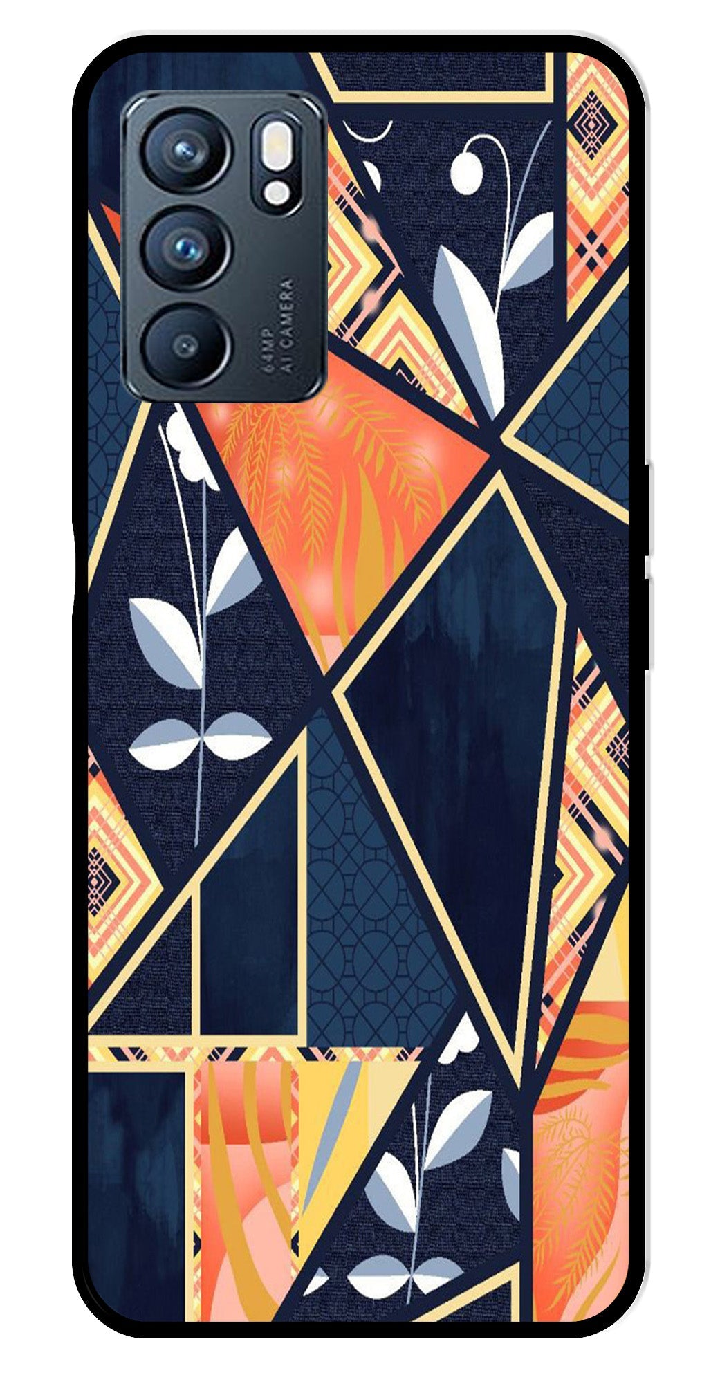 Marble Design Metal Mobile Case for Oppo Reno 6 5G Marble Design Metal Mobile Case for Oppo Reno 6 5G (Design No -07)