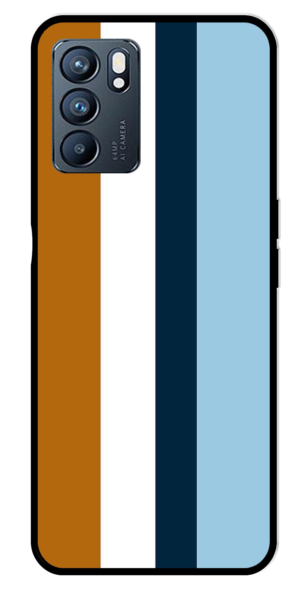 MultiColor Pattern Metal Mobile Case for Oppo Reno 6 5G MultiColor Pattern Metal Mobile Case for Oppo Reno 6 5G (Design No -17)