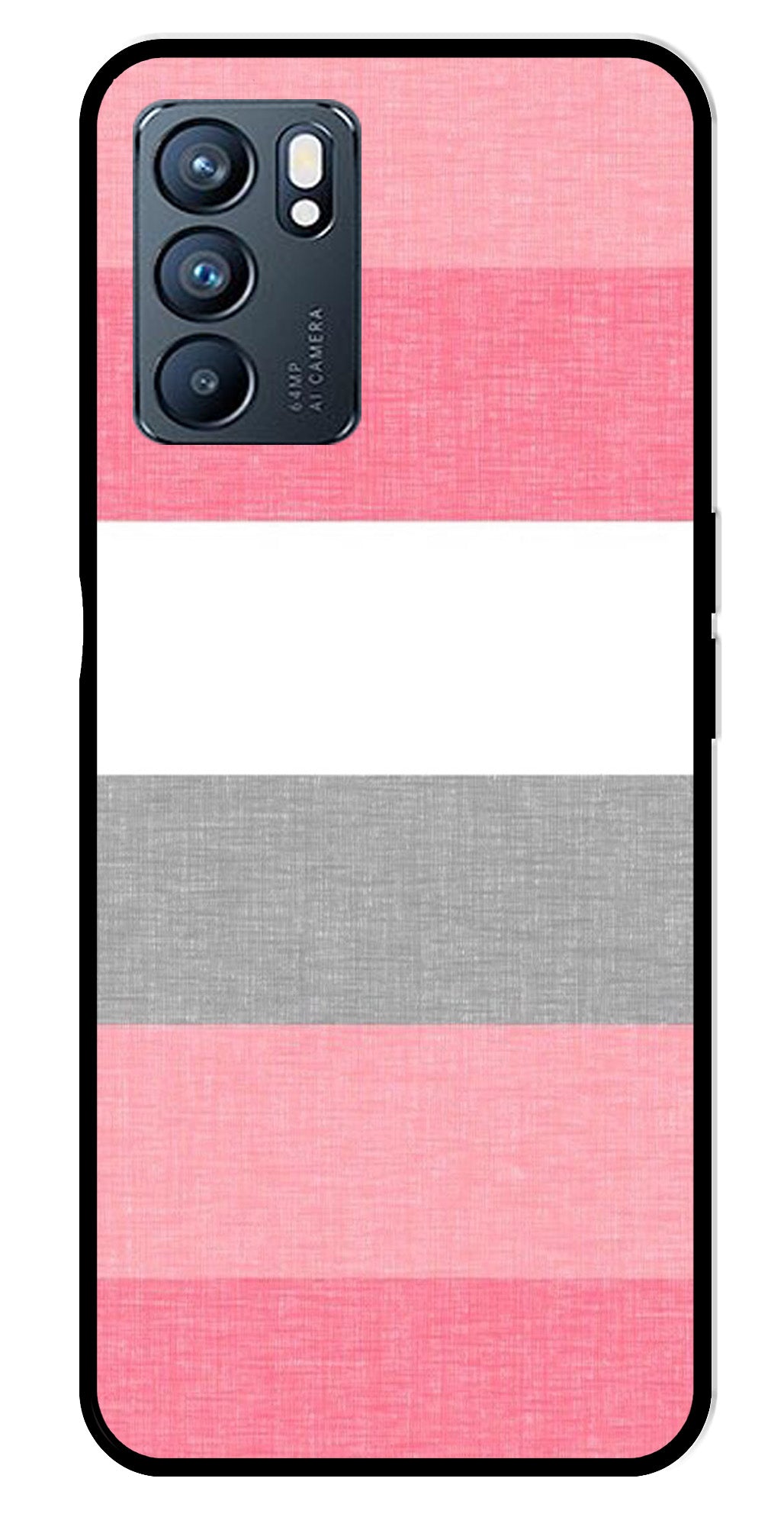 Pink Pattern Metal Mobile Case for Oppo Reno 6 5G Pink Pattern Metal Mobile Case for Oppo Reno 6 5G (Design No -23)