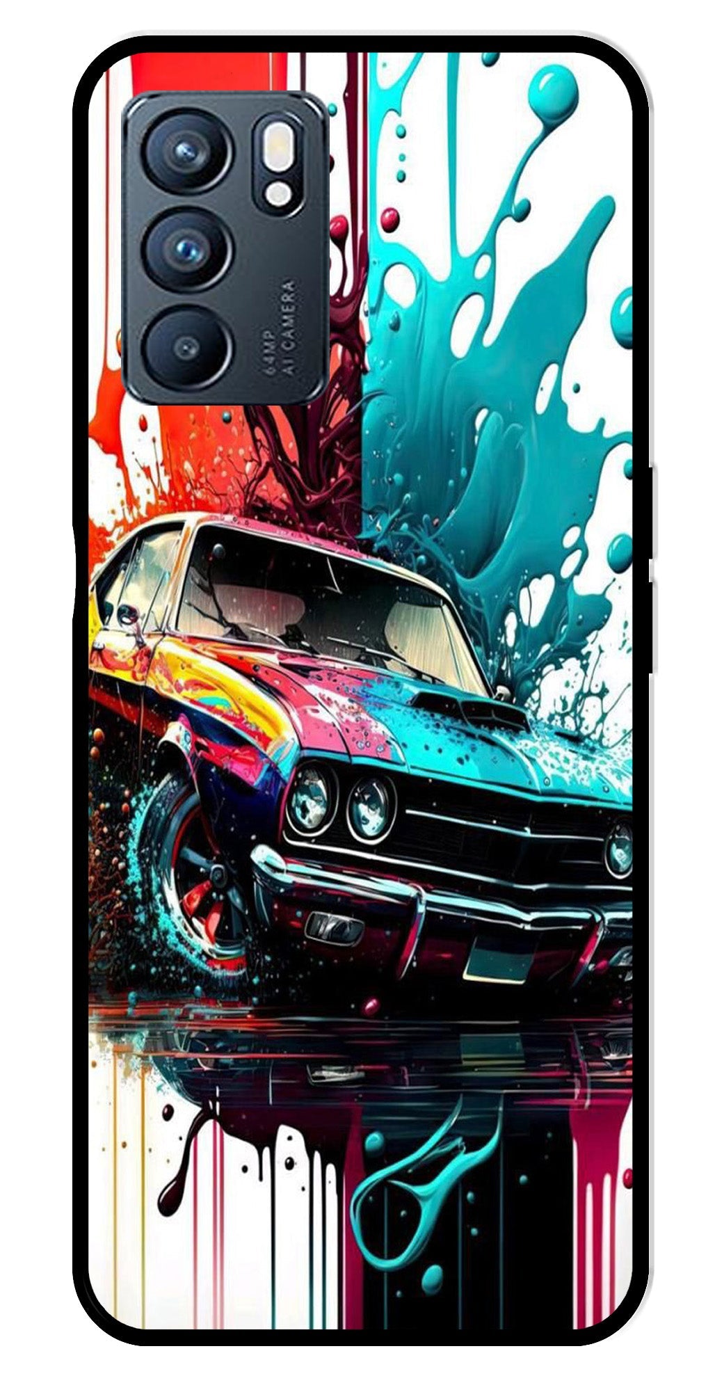 Vintage Car Metal Mobile Case for Oppo Reno 6 5G Vintage Car Metal Mobile Case for Oppo Reno 6 5G (Design No -29)