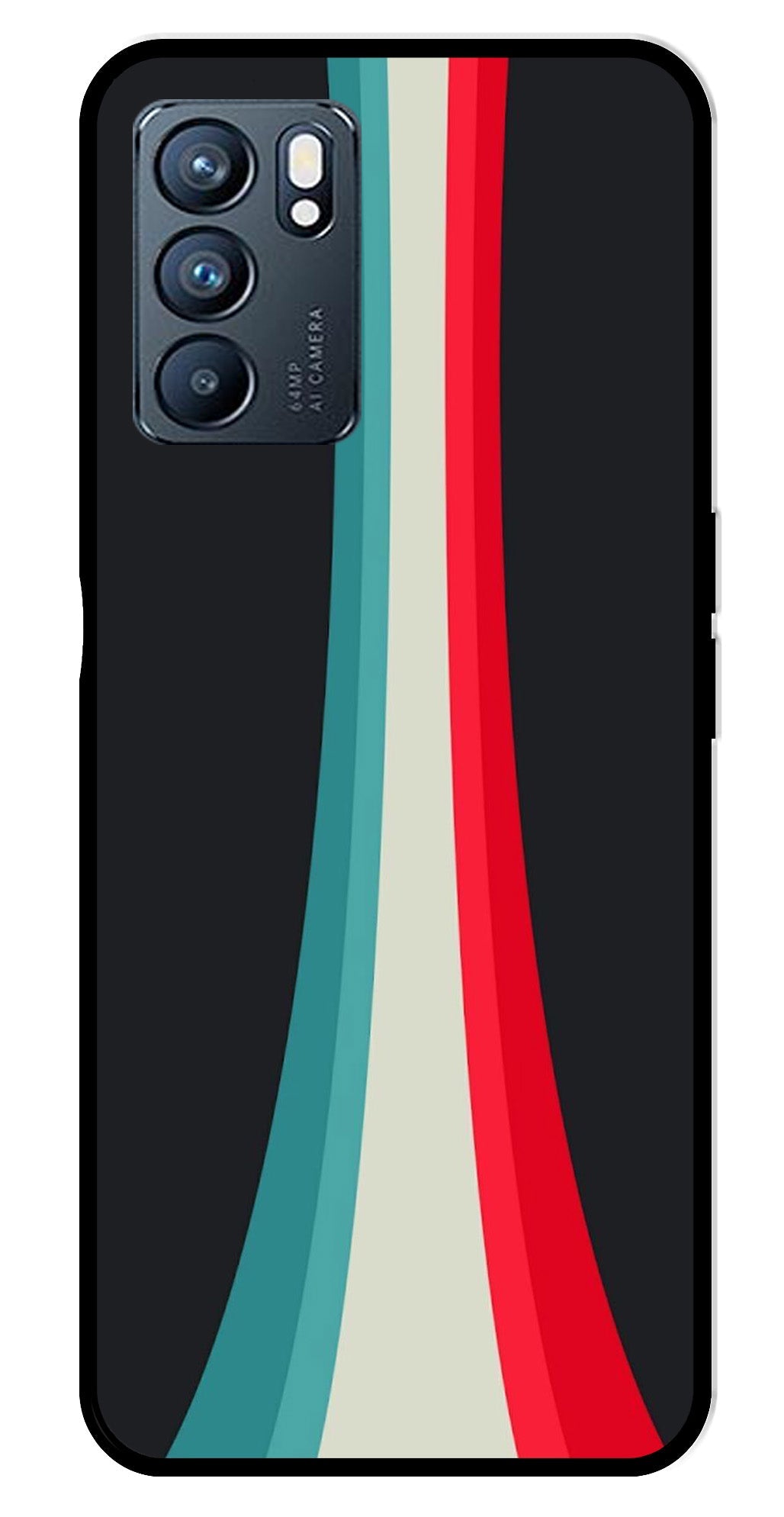 Modern Art Colorful Metal Mobile Case for Oppo Reno 6 5G Modern Art Colorful Metal Mobile Case for Oppo Reno 6 5G (Design No -48)