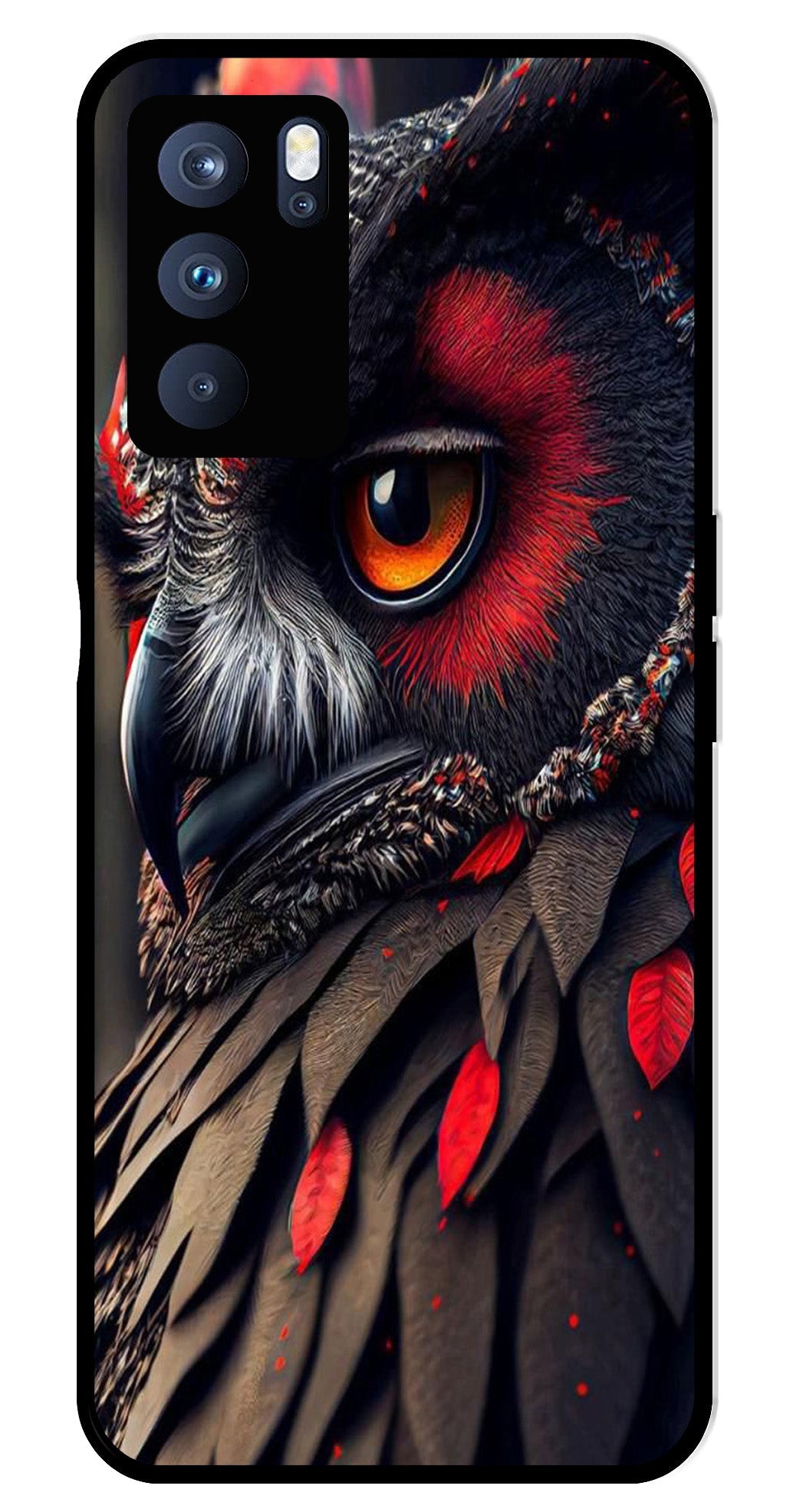 Owl Design Metal Mobile Case for Oppo Reno 6 Pro 5G Owl Design Metal Mobile Case for Oppo Reno 6 Pro 5G (Design No -26)