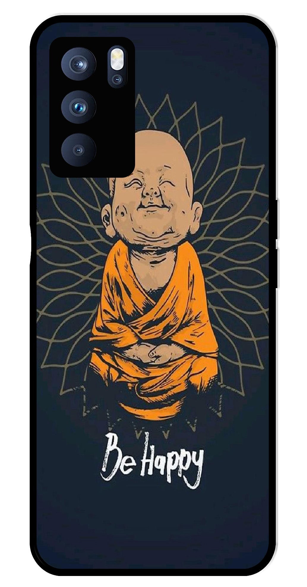 Be Happy Metal Mobile Case for Oppo Reno 6 Pro 5G Be Happy Metal Mobile Case for Oppo Reno 6 Pro 5G (Design No -27)
