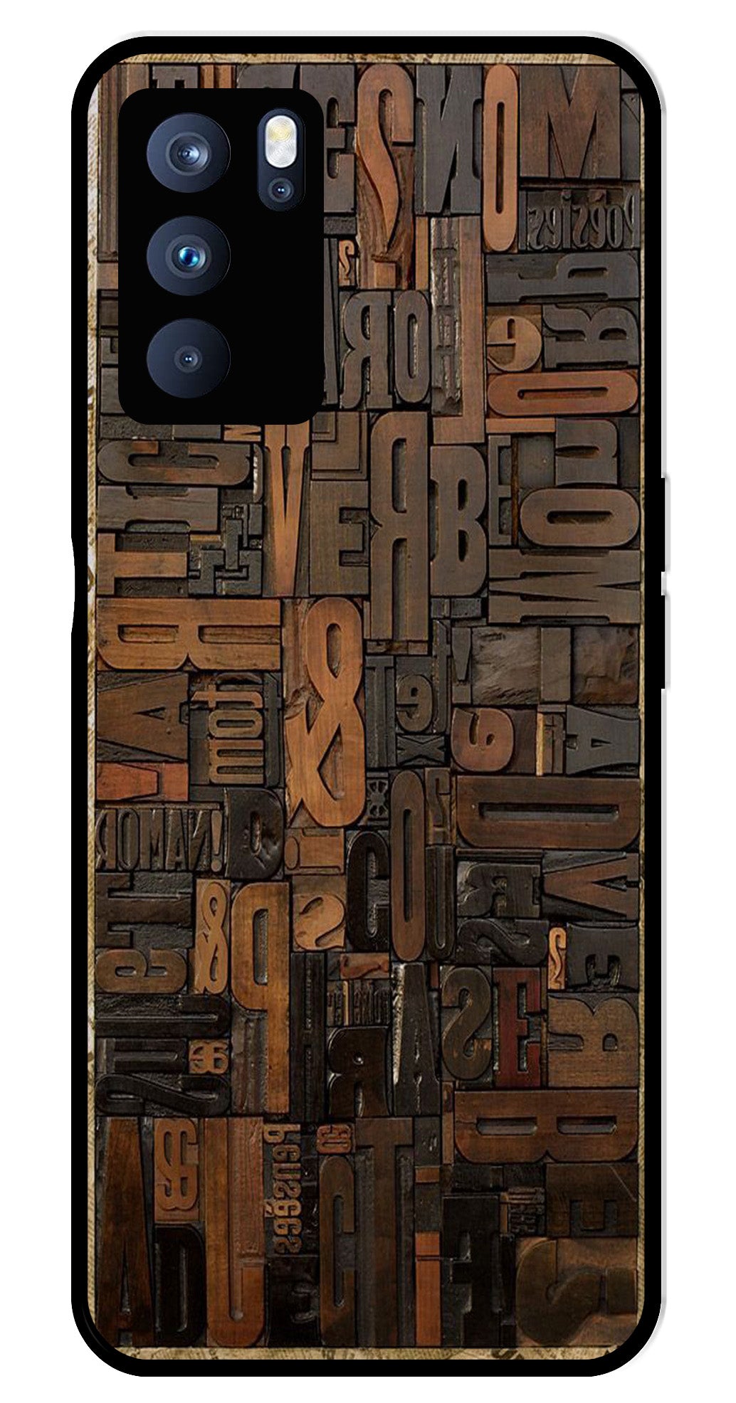Alphabets Metal Mobile Case for Oppo Reno 6 Pro 5G Alphabets Metal Mobile Case for Oppo Reno 6 Pro 5G (Design No -32)