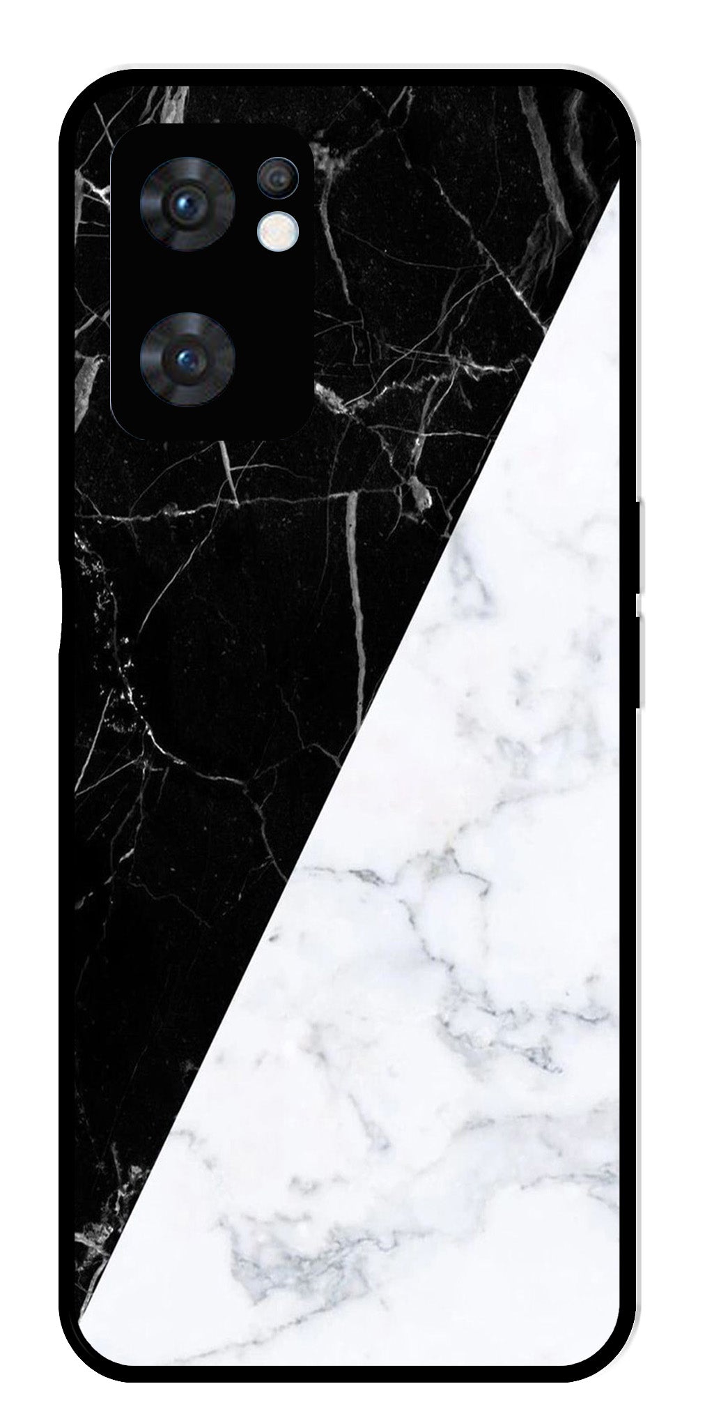 Black White Marble Design Metal Mobile Case for Oppo Reno 7 5G Black White Marble Design Metal Mobile Case for Oppo Reno 7 5G (Design No -09)