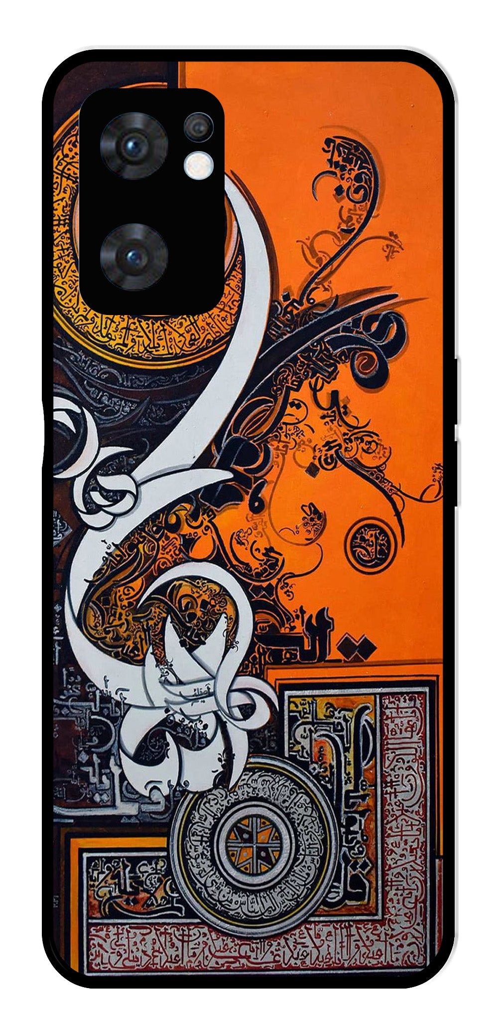 Qalander Art Metal Mobile Case for Oppo Reno 7 5G Qalander Art Metal Mobile Case for Oppo Reno 7 5G (Design No -16)