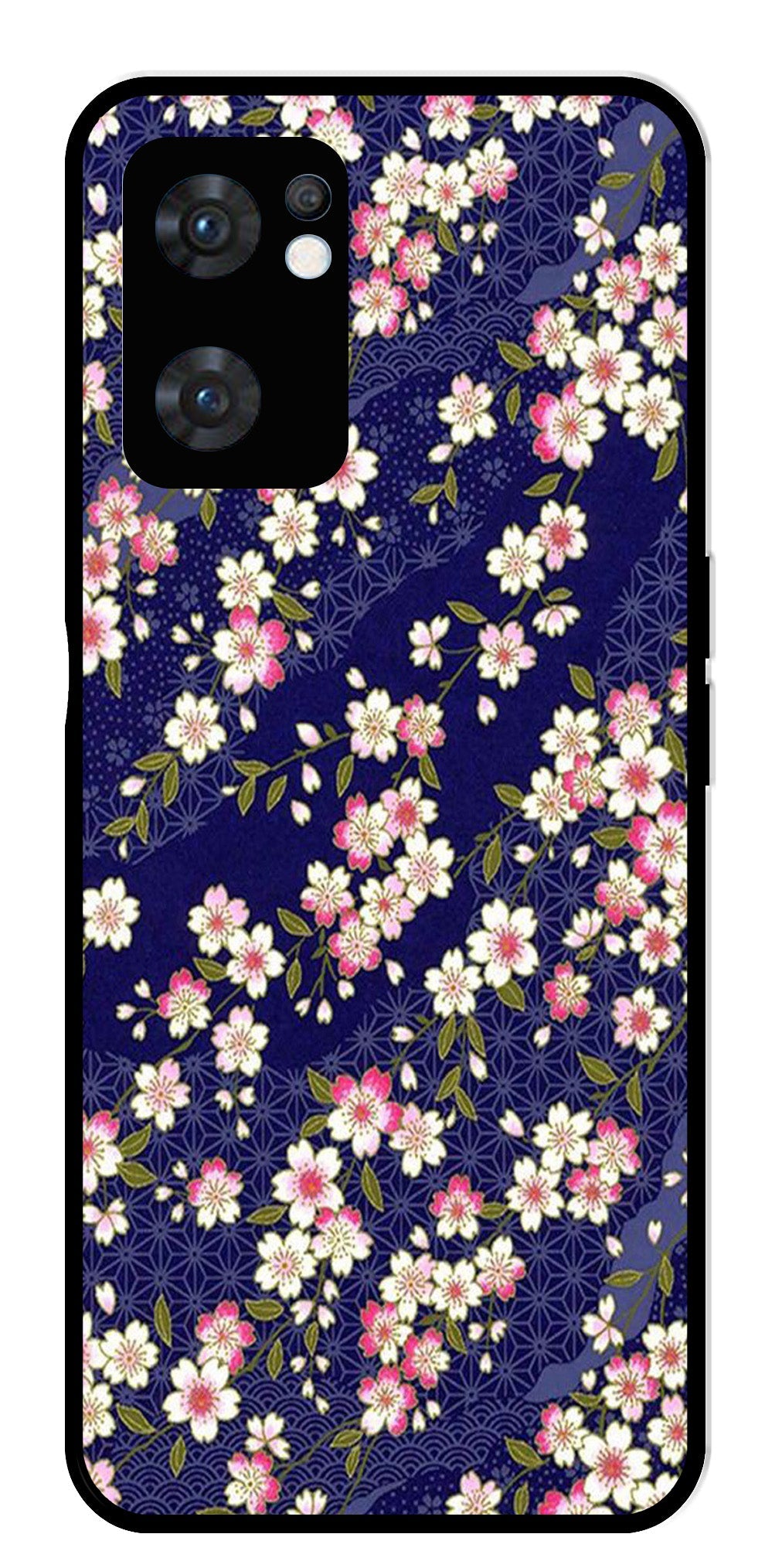 Flower Design Metal Mobile Case for Oppo Reno 7 5G Flower Design Metal Mobile Case for Oppo Reno 7 5G (Design No -25)