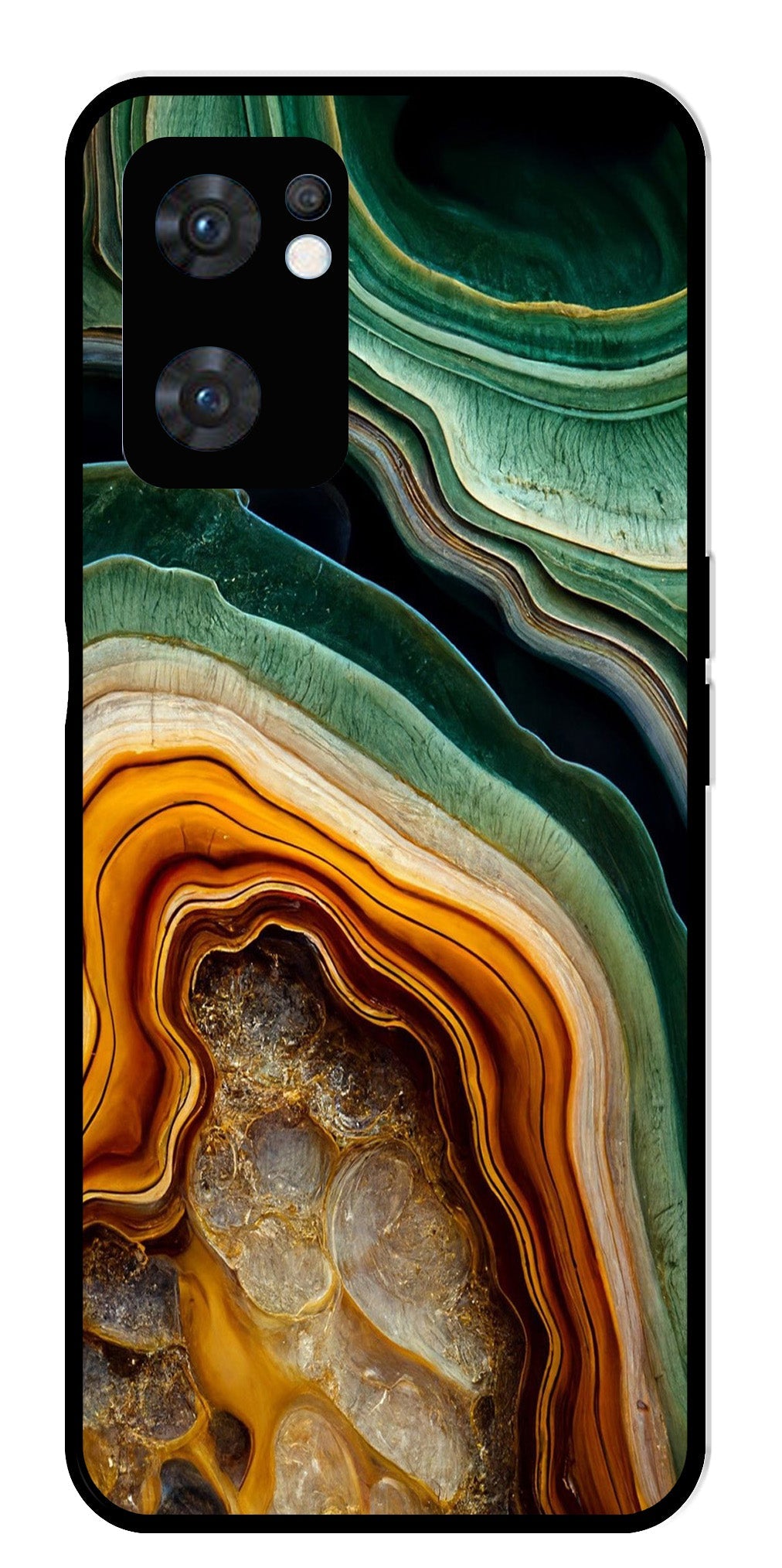 Marble Design Metal Mobile Case for Oppo Reno 7 5G Marble Design Metal Mobile Case for Oppo Reno 7 5G (Design No -28)