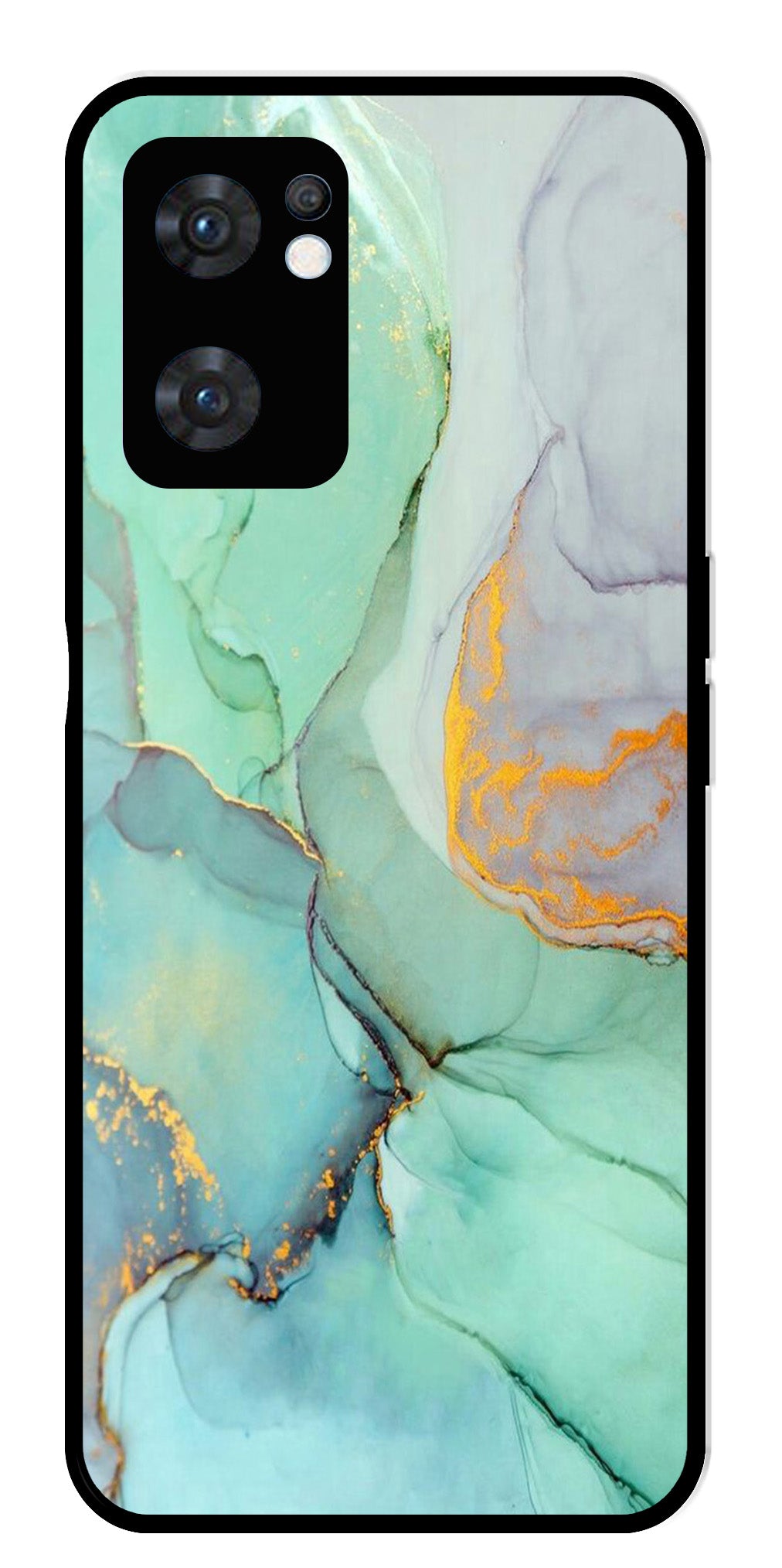 Marble Design Metal Mobile Case for Oppo Reno 7 5G Marble Design Metal Mobile Case for Oppo Reno 7 5G (Design No -46)