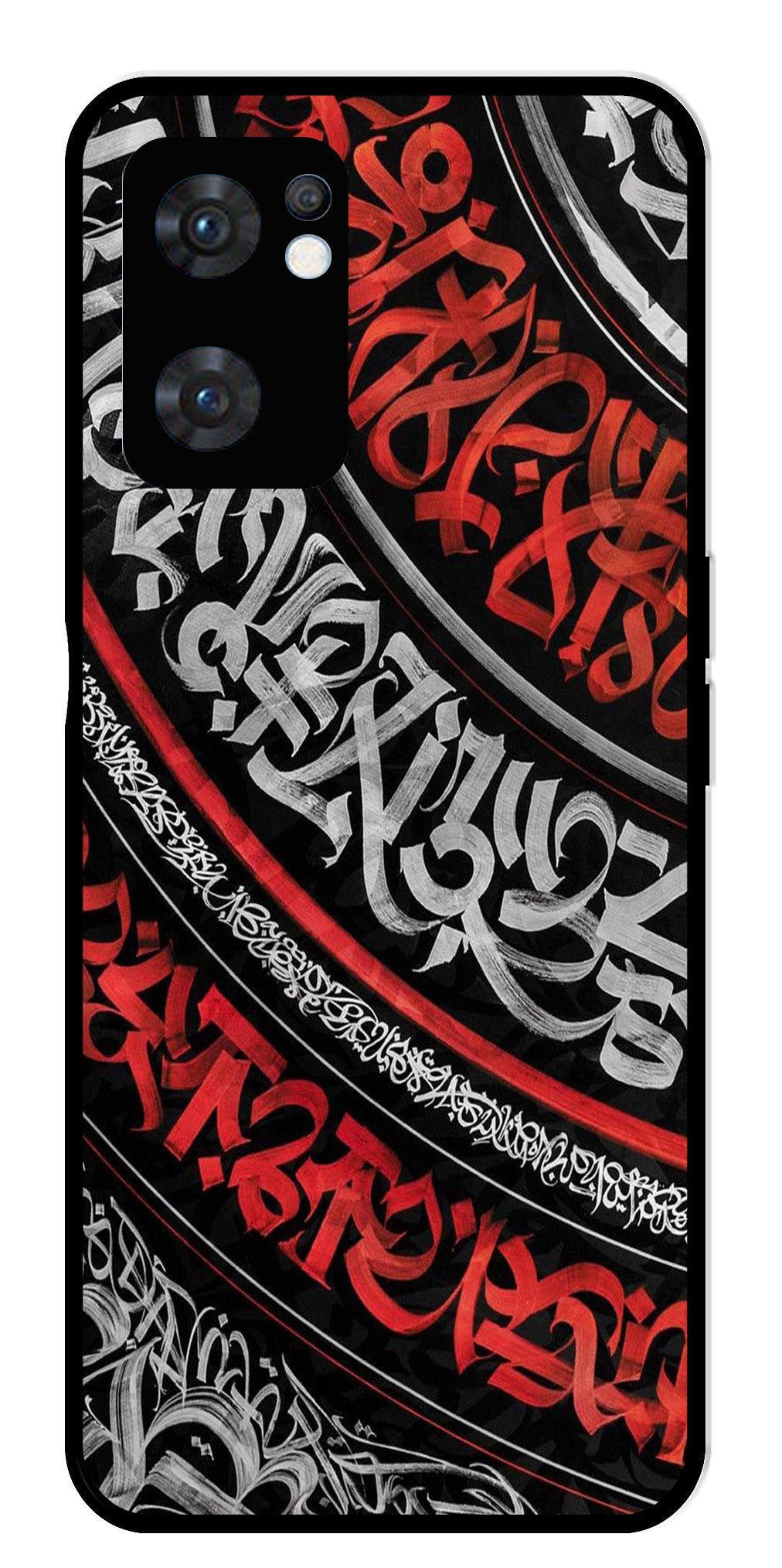 Qalander Art Metal Mobile Case for Oppo Reno 7 5G Qalander Art Metal Mobile Case for Oppo Reno 7 5G (Design No -49)