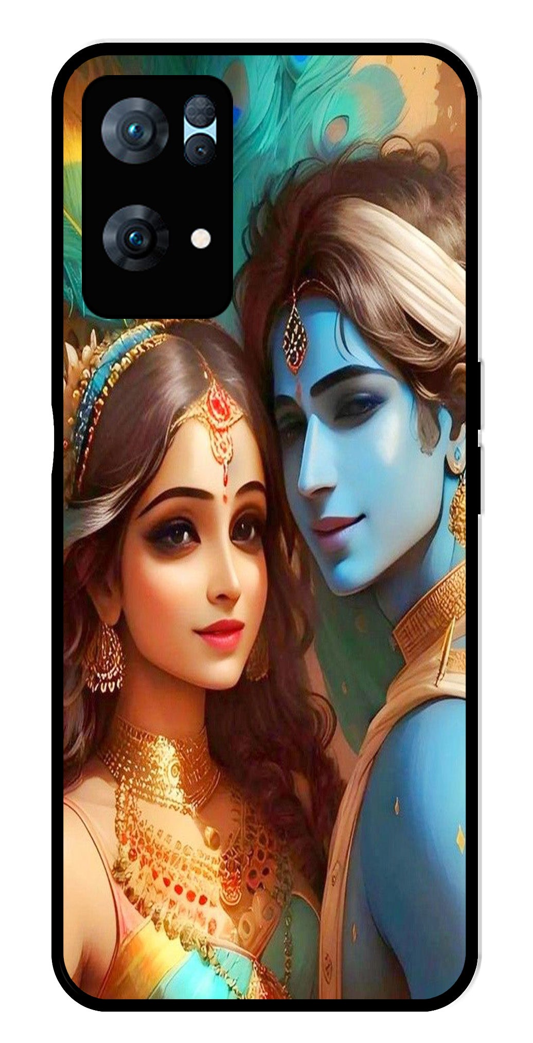 Lord Radha Krishna Metal Mobile Case for Oppo Reno 7 Pro 5G Lord Radha Krishna Metal Mobile Case for Oppo Reno 7 Pro 5G (Design No -01)