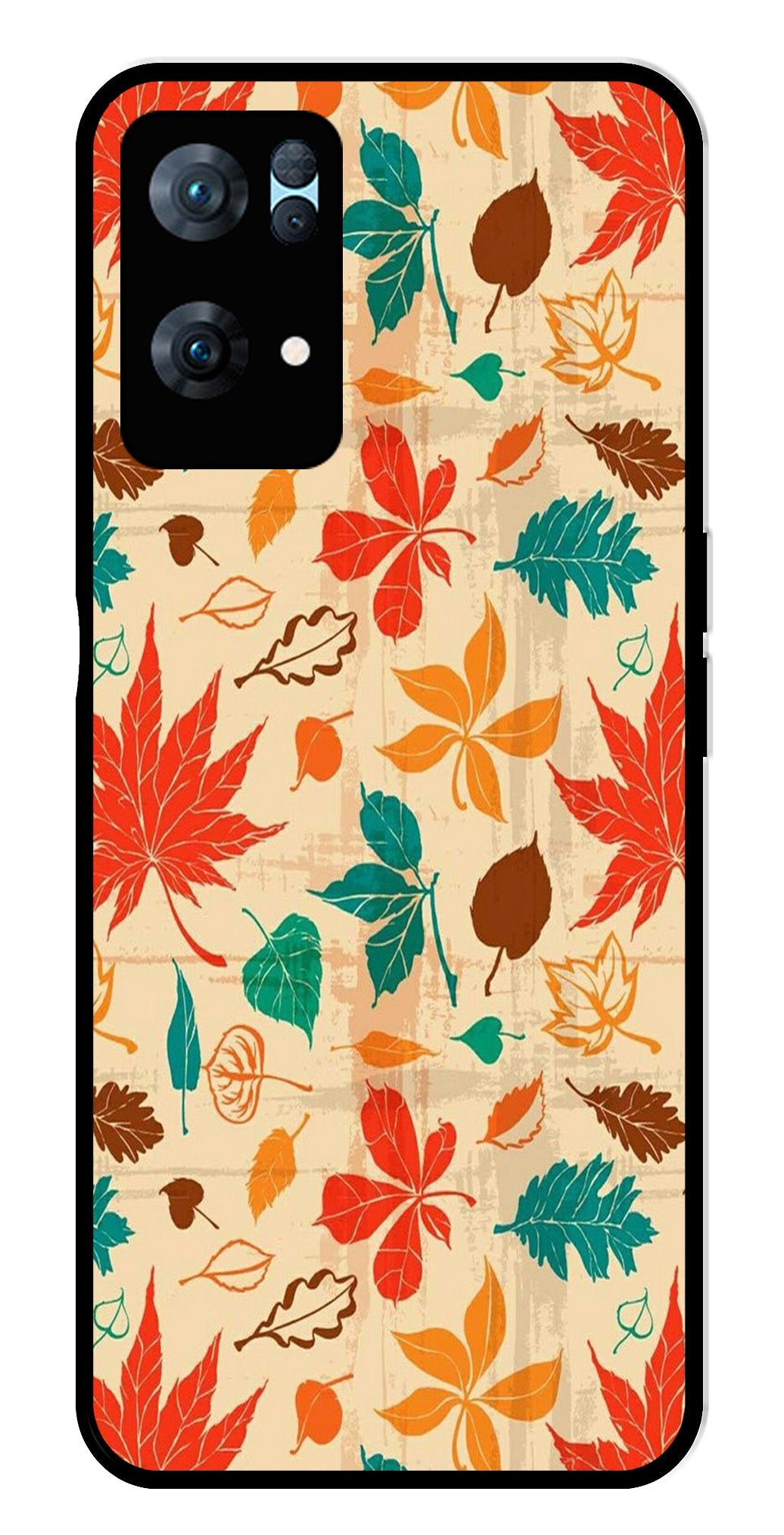 Leafs Design Metal Mobile Case for Oppo Reno 7 Pro 5G Leafs Design Metal Mobile Case for Oppo Reno 7 Pro 5G (Design No -14)