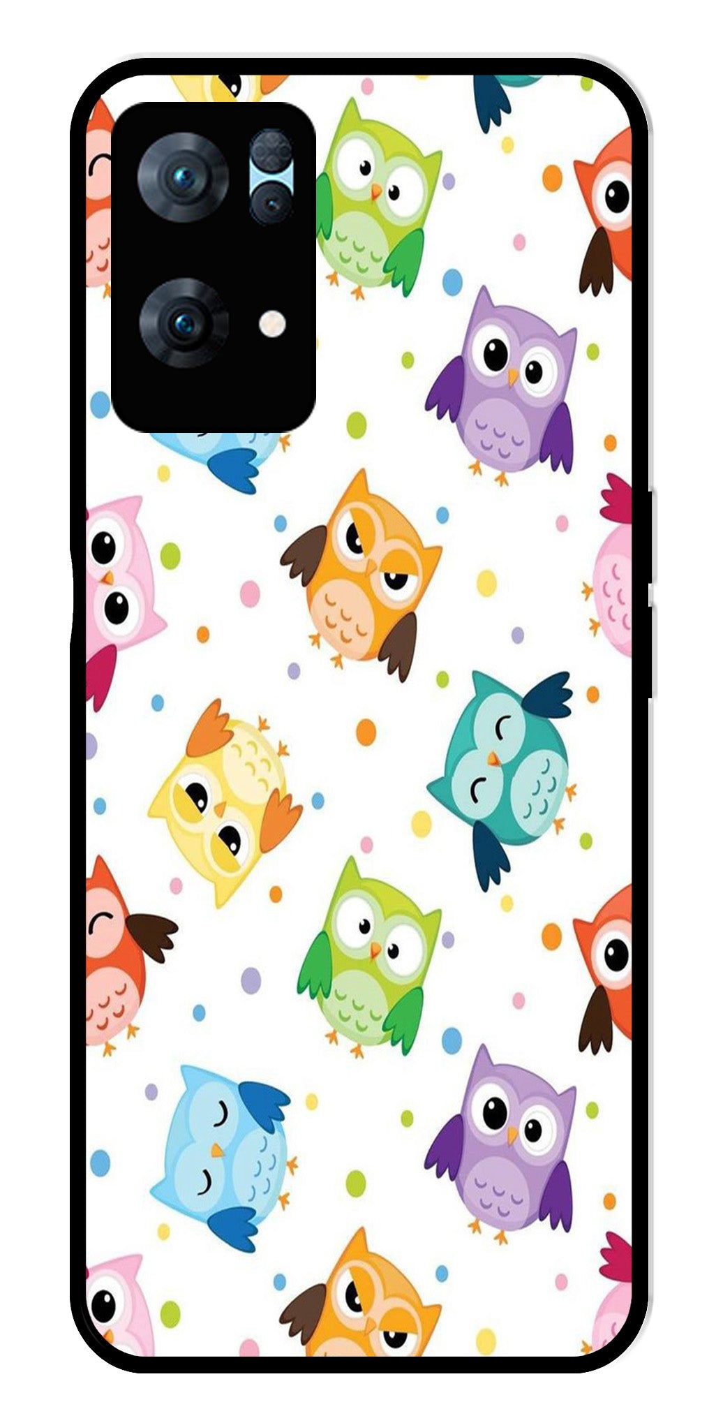 Owls Pattern Metal Mobile Case for Oppo Reno 7 Pro 5G Owls Pattern Metal Mobile Case for Oppo Reno 7 Pro 5G (Design No -20)