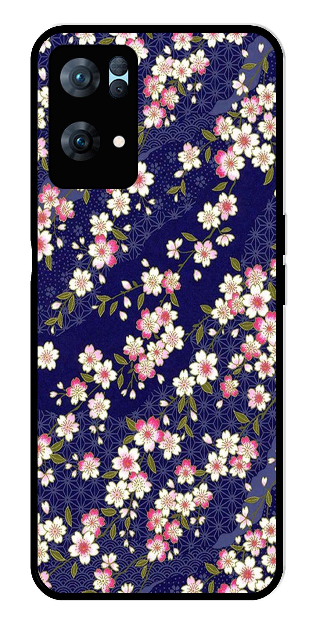 Flower Design Metal Mobile Case for Oppo Reno 7 Pro 5G Flower Design Metal Mobile Case for Oppo Reno 7 Pro 5G (Design No -25)