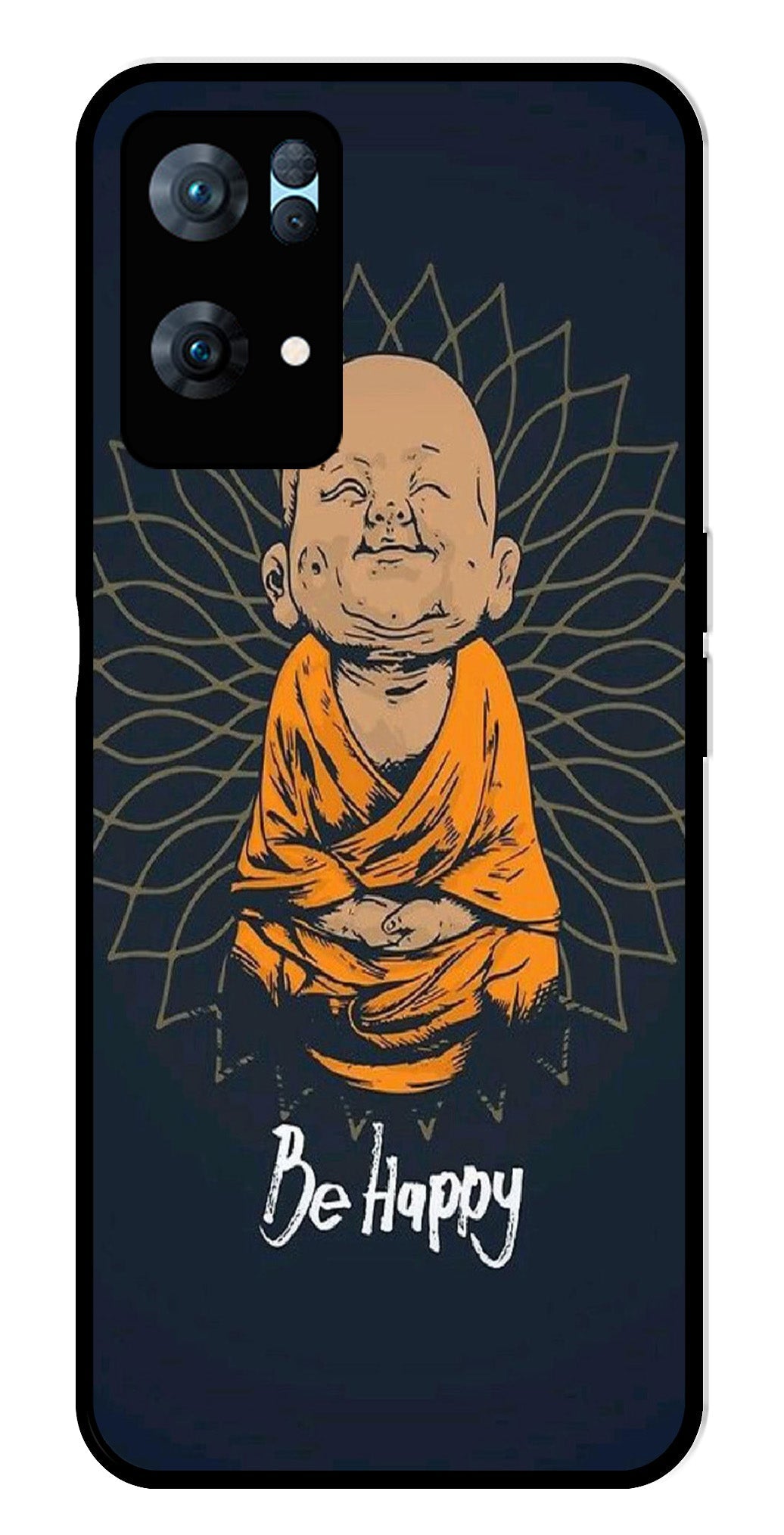 Be Happy Metal Mobile Case for Oppo Reno 7 Pro 5G Be Happy Metal Mobile Case for Oppo Reno 7 Pro 5G (Design No -27)