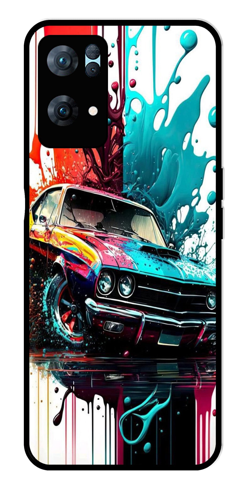 Vintage Car Metal Mobile Case for Oppo Reno 7 Pro 5G Vintage Car Metal Mobile Case for Oppo Reno 7 Pro 5G (Design No -29)