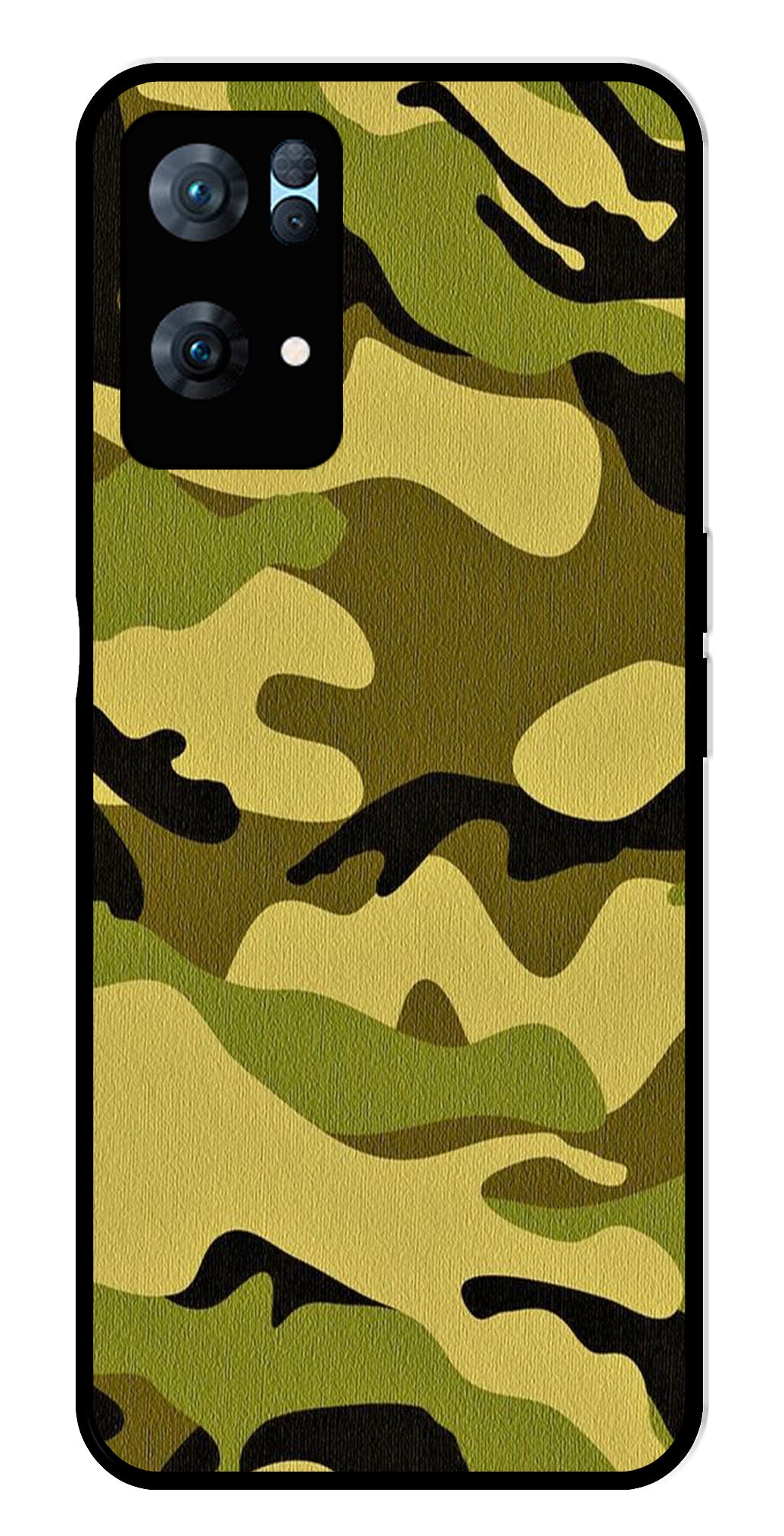 Army Pattern Metal Mobile Case for Oppo Reno 7 Pro 5G Army Pattern Metal Mobile Case for Oppo Reno 7 Pro 5G (Design No -35)