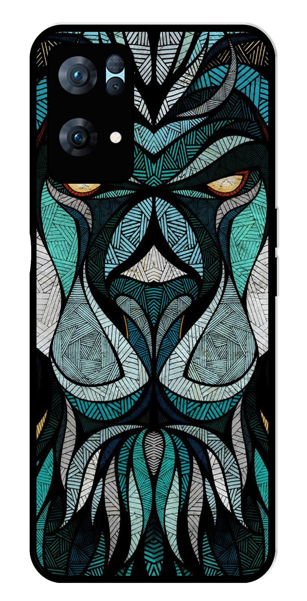 Lion Pattern Metal Mobile Case for Oppo Reno 7 Pro 5G Lion Pattern Metal Mobile Case for Oppo Reno 7 Pro 5G (Design No -40)