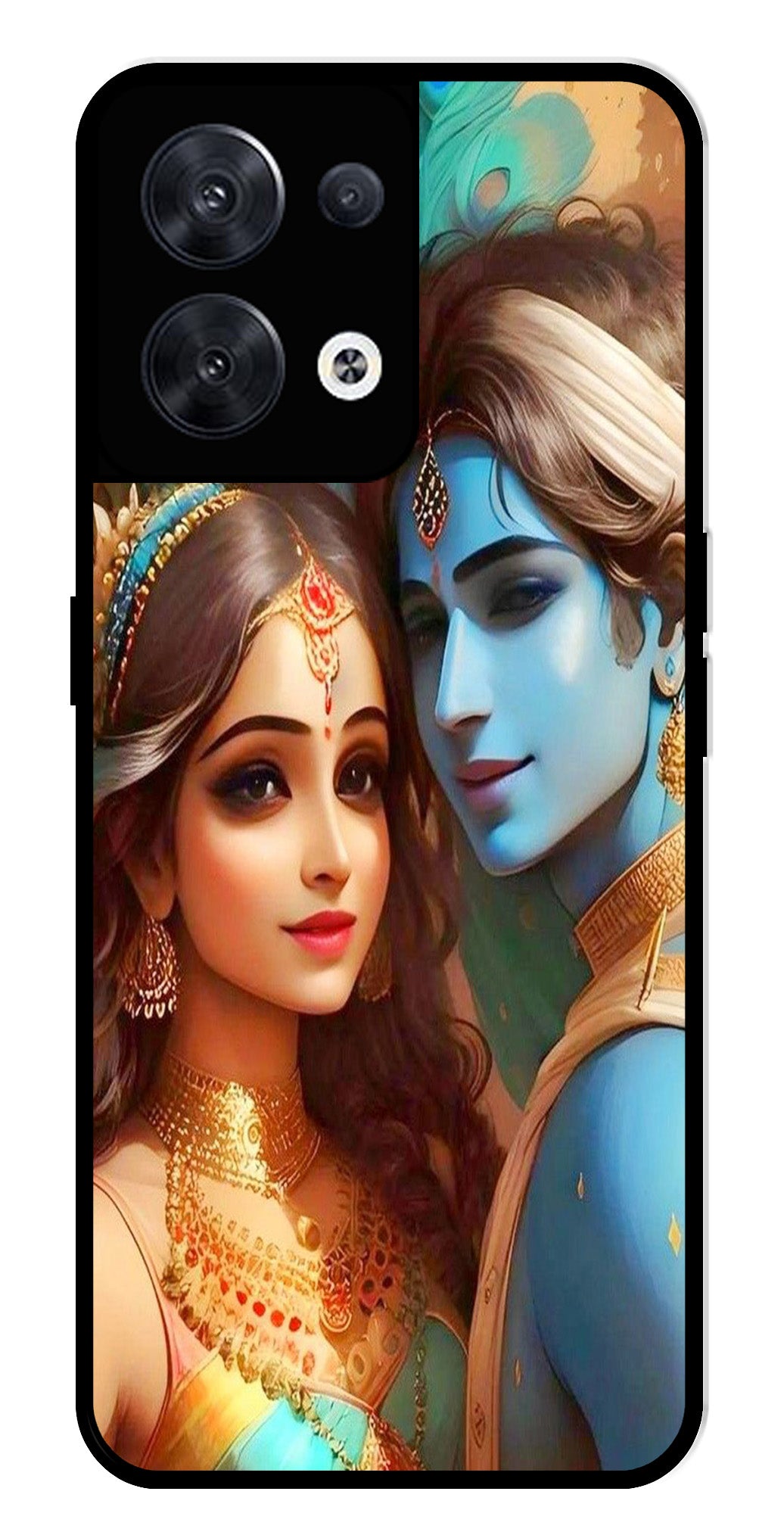 Lord Radha Krishna Metal Mobile Case for Oppo Reno 8 5G Lord Radha Krishna Metal Mobile Case for Oppo Reno 8 5G (Design No -01)