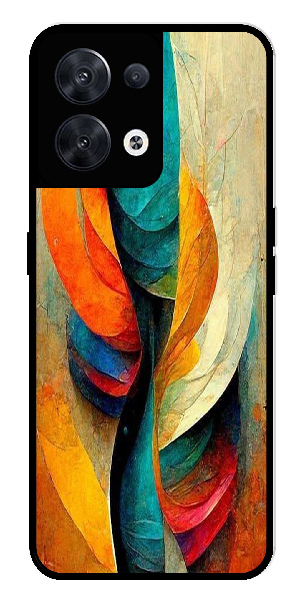 Modern Art Metal Mobile Case for Oppo Reno 8 5G Modern Art Metal Mobile Case for Oppo Reno 8 5G (Design No -11)