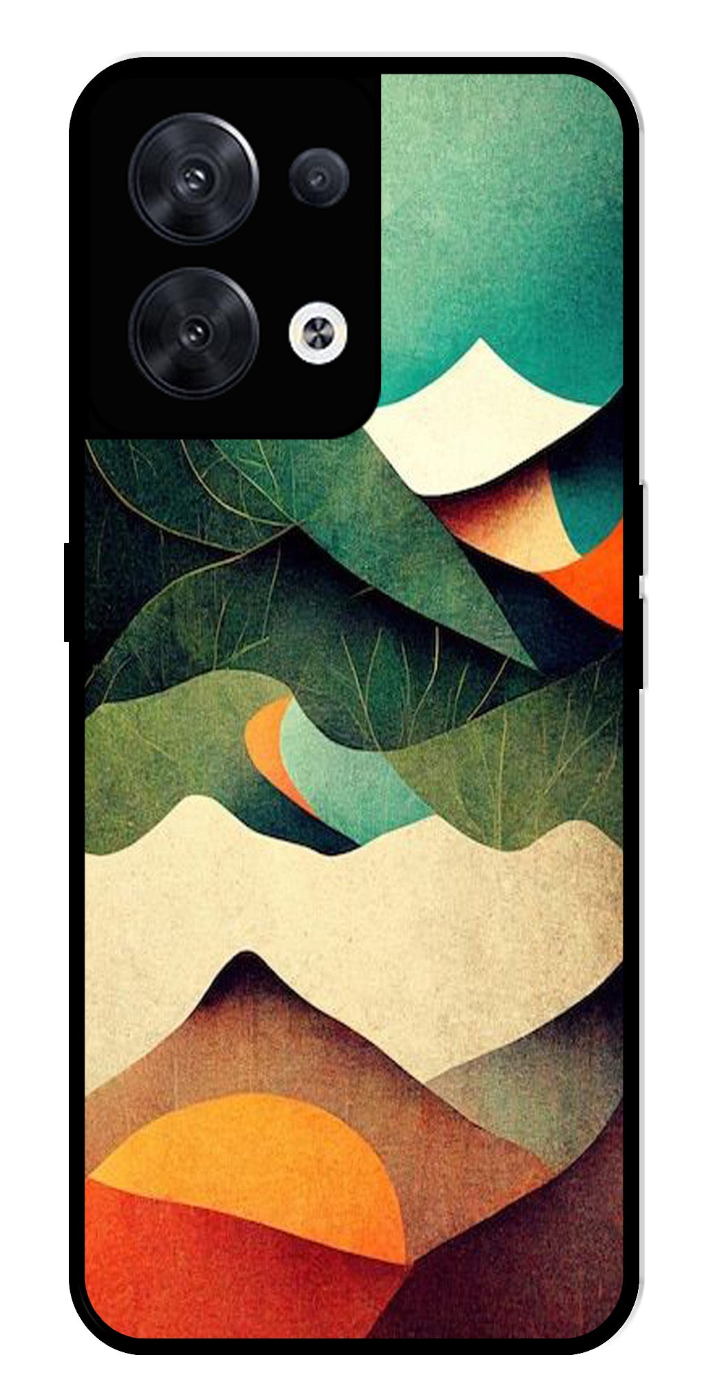 MultiColor Pattern Metal Mobile Case for Oppo Reno 8 5G MultiColor Pattern Metal Mobile Case for Oppo Reno 8 5G (Design No -43)