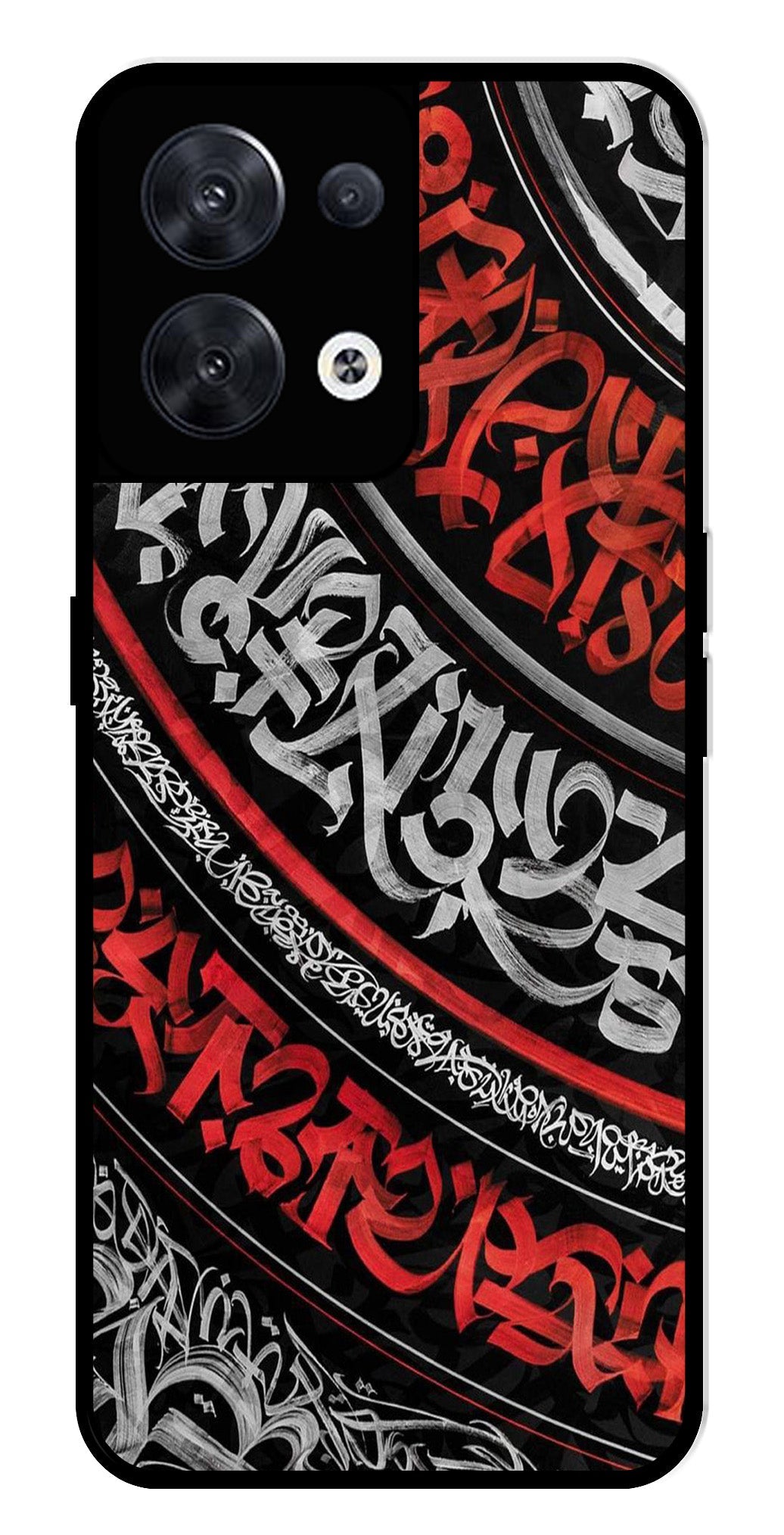 Qalander Art Metal Mobile Case for Oppo Reno 8 5G Qalander Art Metal Mobile Case for Oppo Reno 8 5G (Design No -49)