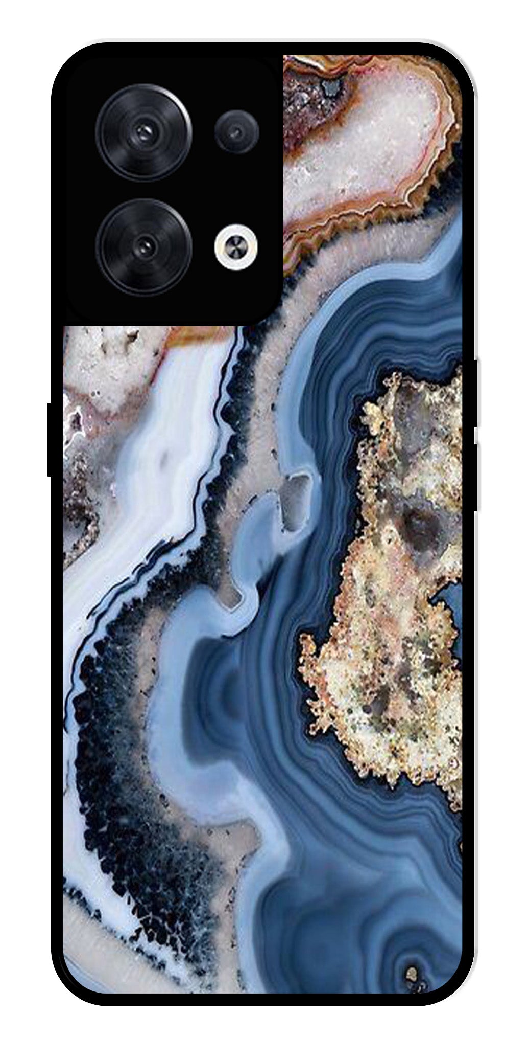 Marble Design Metal Mobile Case for Oppo Reno 8 5G (Design No -53)