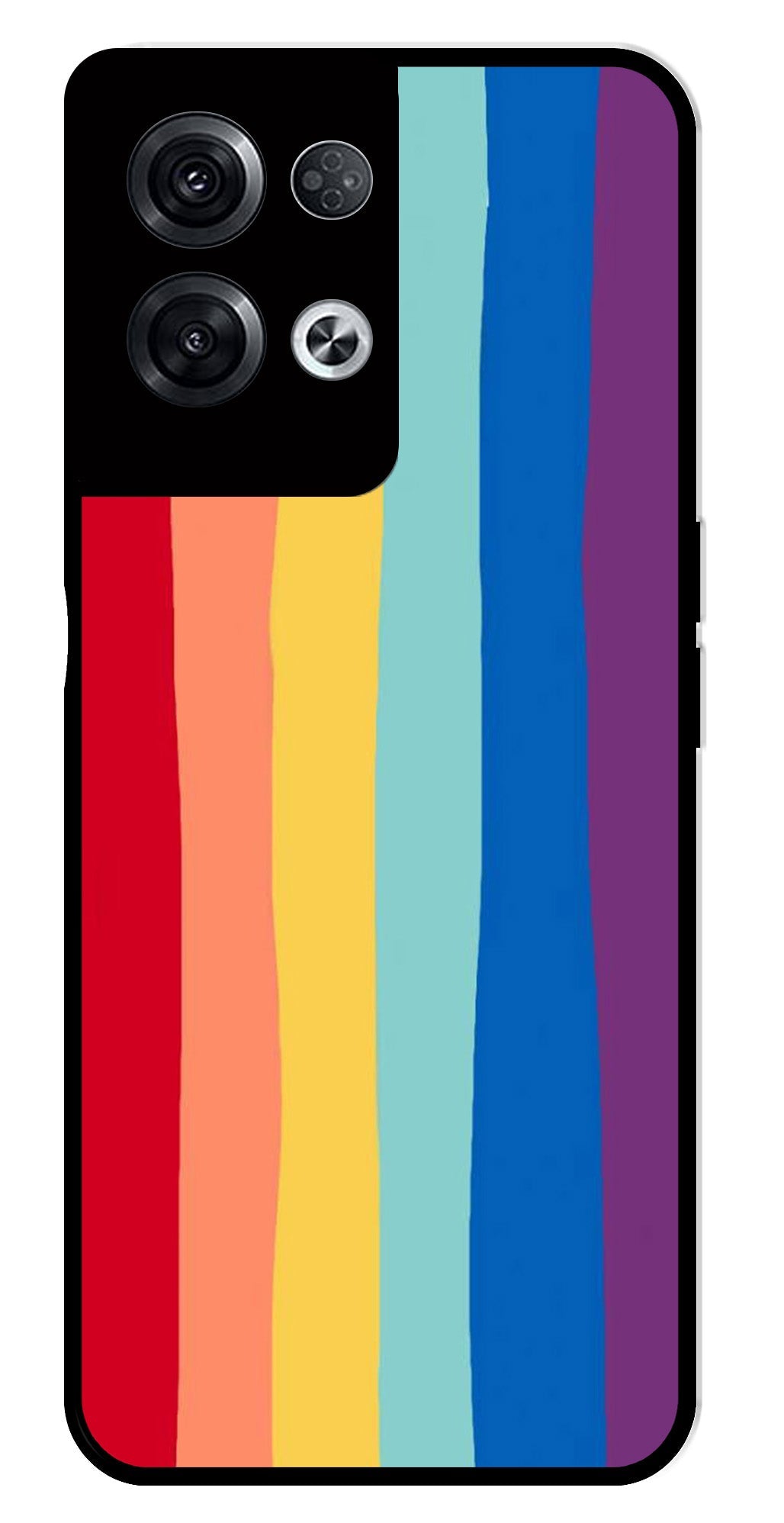 Rainbow MultiColor Metal Mobile Case for Oppo Reno 8 Pro 5G Rainbow MultiColor Metal Mobile Case for Oppo Reno 8 Pro 5G (Design No -03)