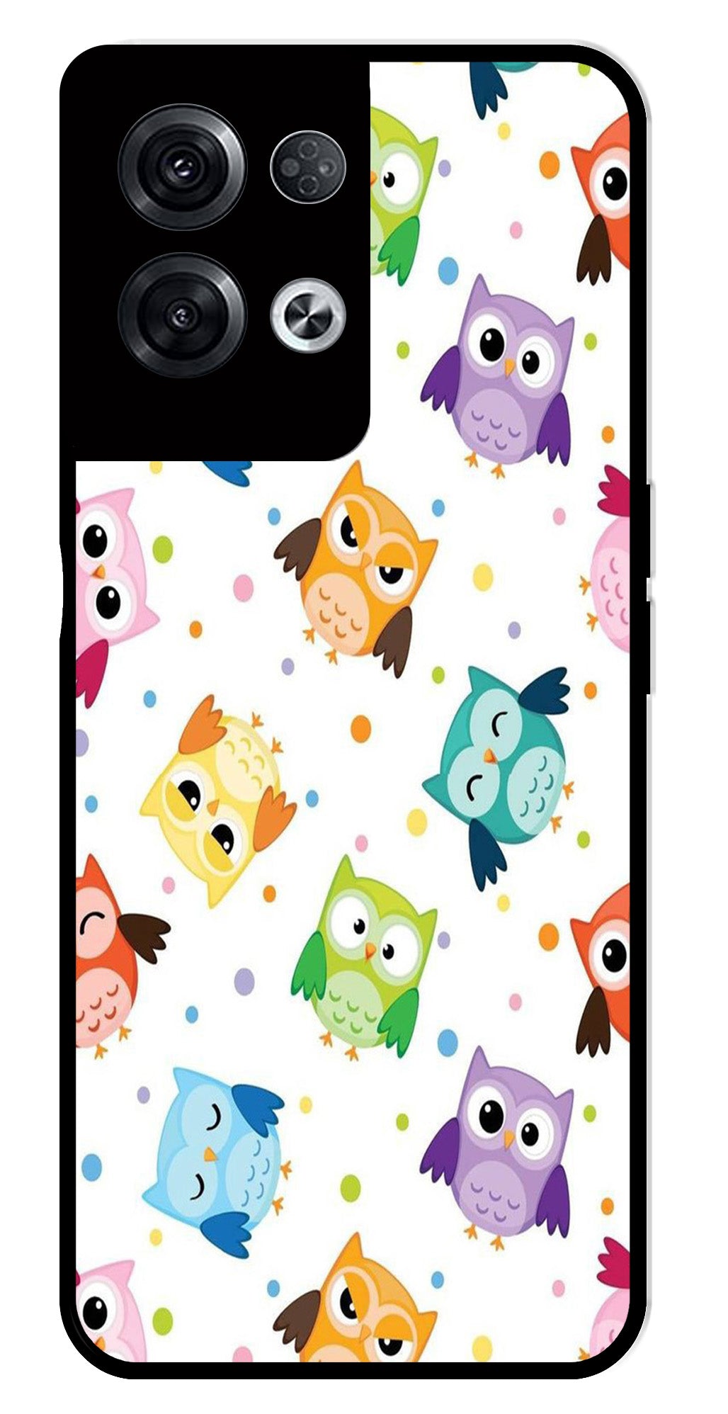 Owls Pattern Metal Mobile Case for Oppo Reno 8 Pro 5G Owls Pattern Metal Mobile Case for Oppo Reno 8 Pro 5G (Design No -20)