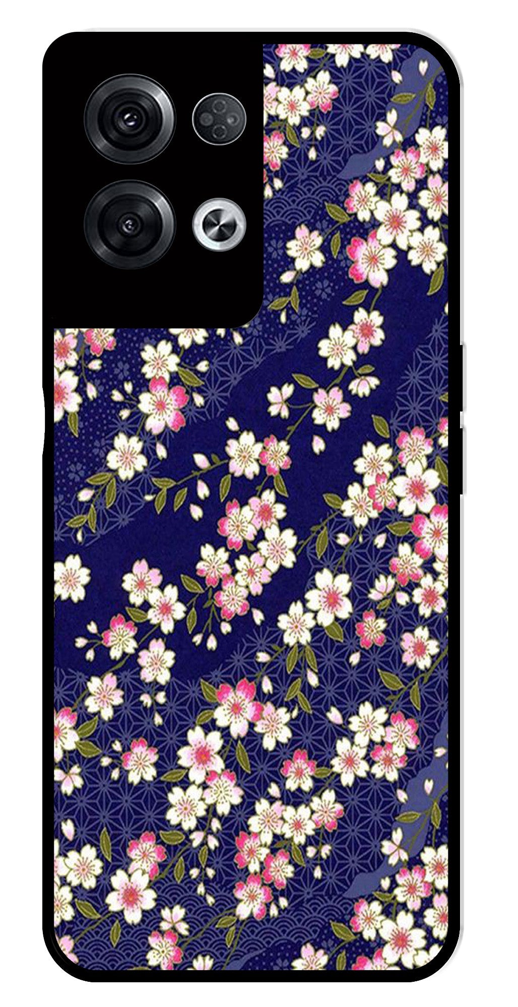 Flower Design Metal Mobile Case for Oppo Reno 8 Pro 5G Flower Design Metal Mobile Case for Oppo Reno 8 Pro 5G (Design No -25)