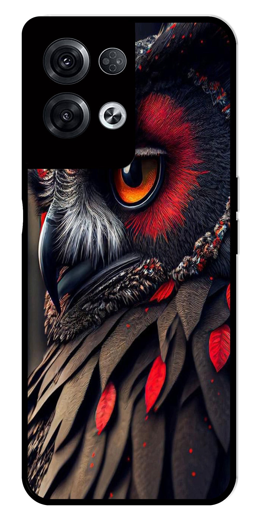 Owl Design Metal Mobile Case for Oppo Reno 8 Pro 5G Owl Design Metal Mobile Case for Oppo Reno 8 Pro 5G (Design No -26)