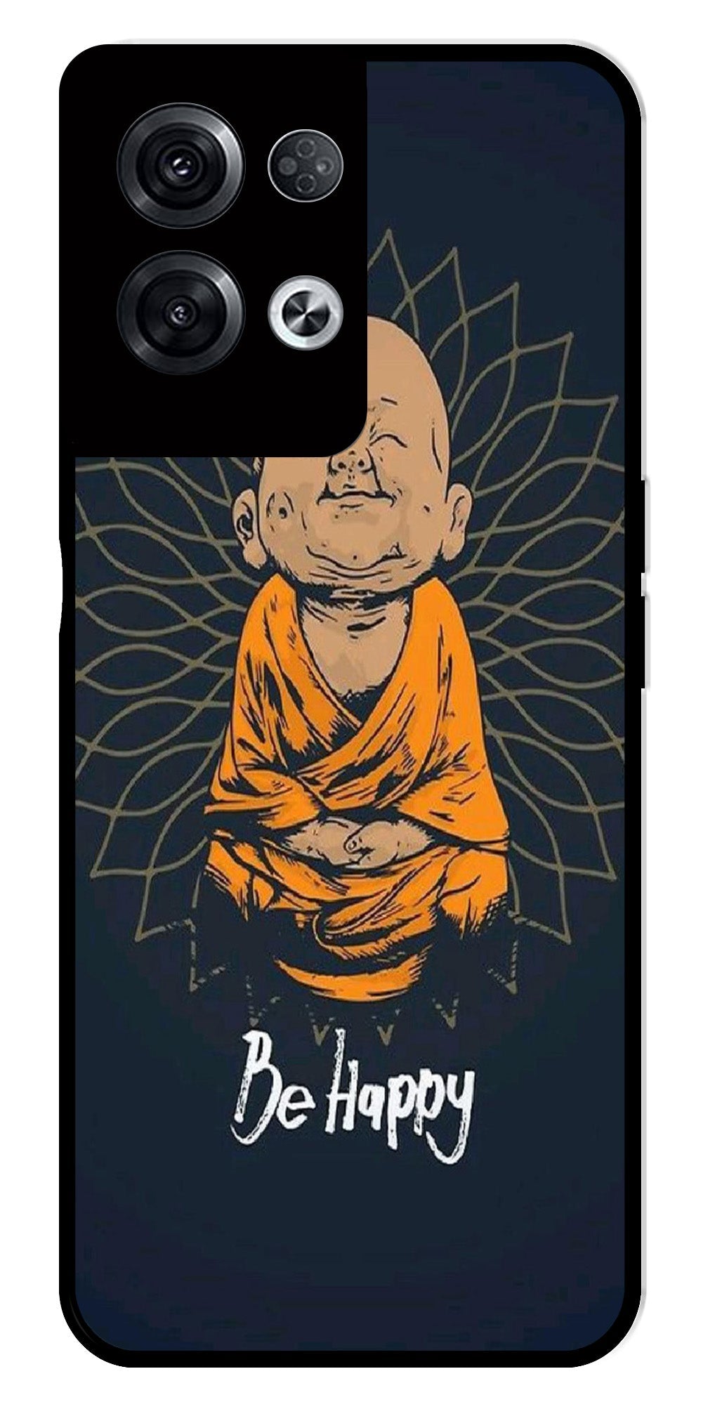 Be Happy Metal Mobile Case for Oppo Reno 8 Pro 5G Be Happy Metal Mobile Case for Oppo Reno 8 Pro 5G (Design No -27)