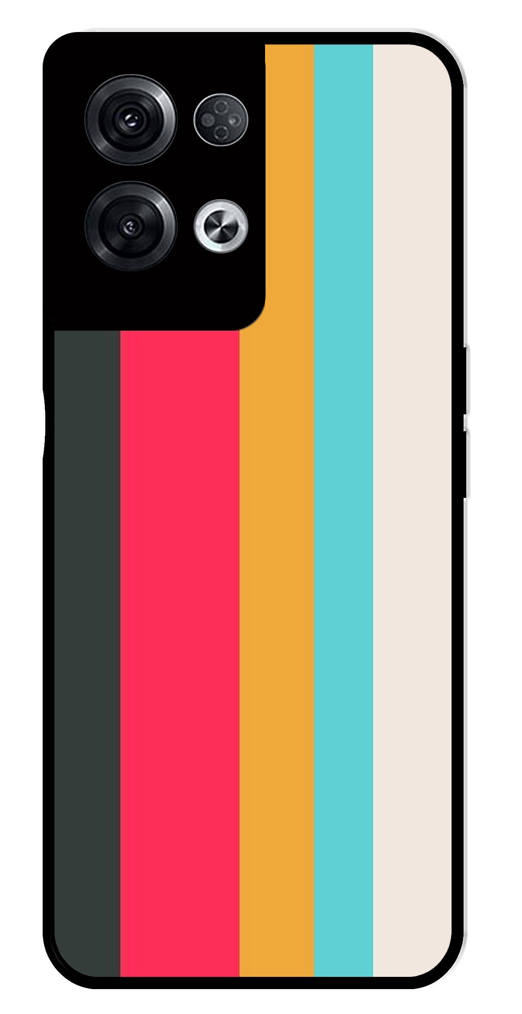 Muted Rainbow Metal Mobile Case for Oppo Reno 8 Pro 5G Muted Rainbow Metal Mobile Case for Oppo Reno 8 Pro 5G (Design No -31)