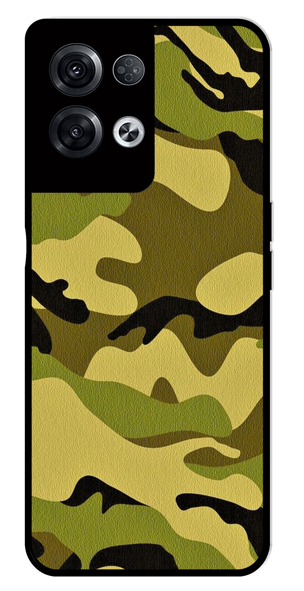 Army Pattern Metal Mobile Case for Oppo Reno 8 Pro 5G Army Pattern Metal Mobile Case for Oppo Reno 8 Pro 5G (Design No -35)