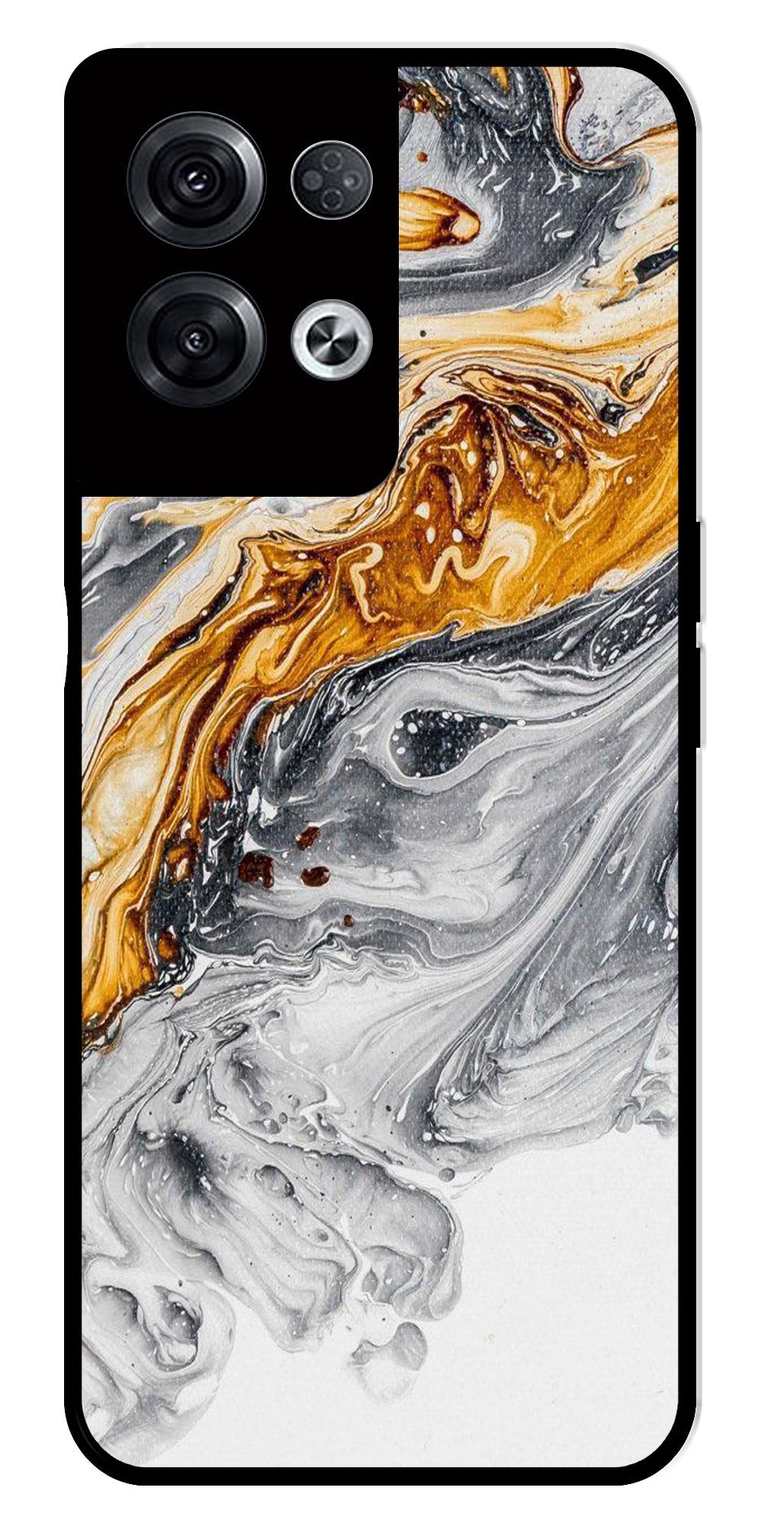 Marble Pattern Metal Mobile Case for Oppo Reno 8 Pro 5G Marble Pattern Metal Mobile Case for Oppo Reno 8 Pro 5G (Design No -36)
