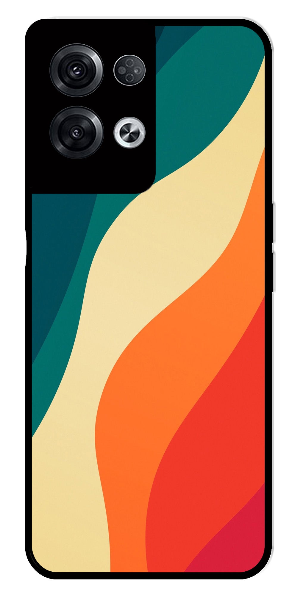 Muted Rainbow Metal Mobile Case for Oppo Reno 8 Pro 5G Muted Rainbow Metal Mobile Case for Oppo Reno 8 Pro 5G (Design No -39)