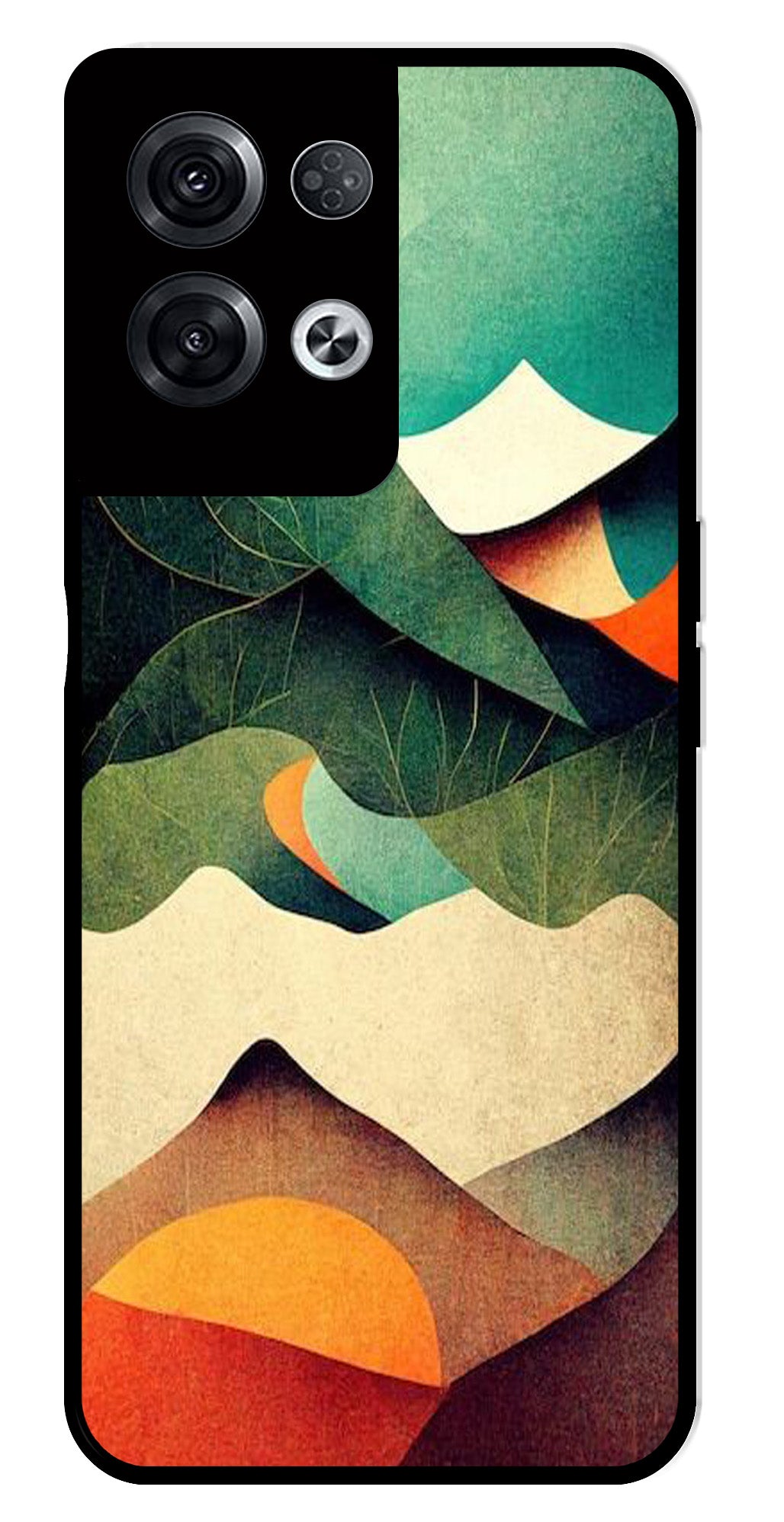 MultiColor Pattern Metal Mobile Case for Oppo Reno 8 Pro 5G MultiColor Pattern Metal Mobile Case for Oppo Reno 8 Pro 5G (Design No -43)