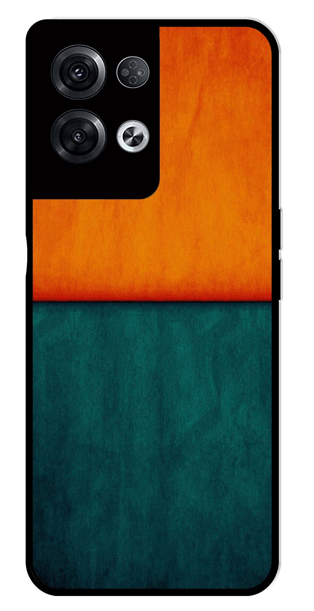 Orange Green Pattern Metal Mobile Case for Oppo Reno 8 Pro 5G Orange Green Pattern Metal Mobile Case for Oppo Reno 8 Pro 5G (Design No -45)