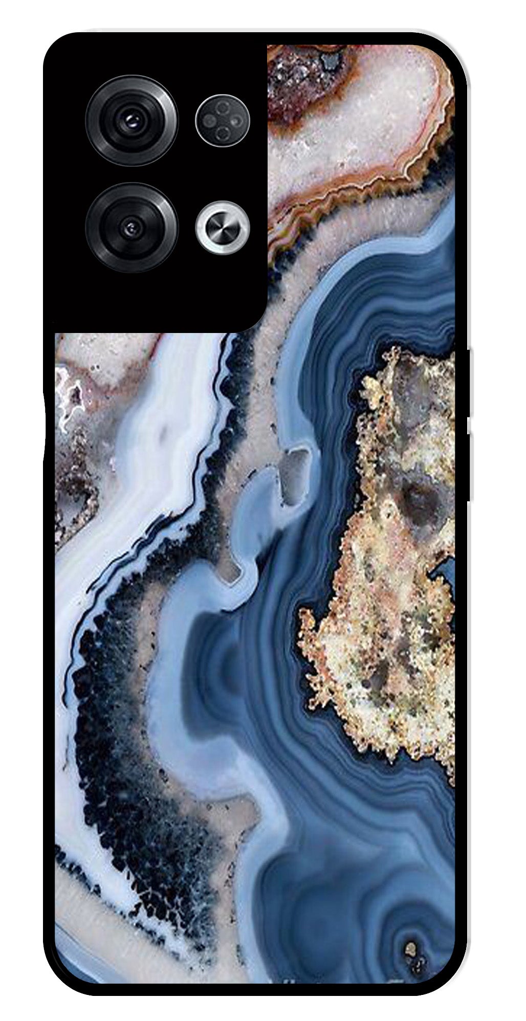 Marble Design Metal Mobile Case for Oppo Reno 8 Pro 5G (Design No -53)