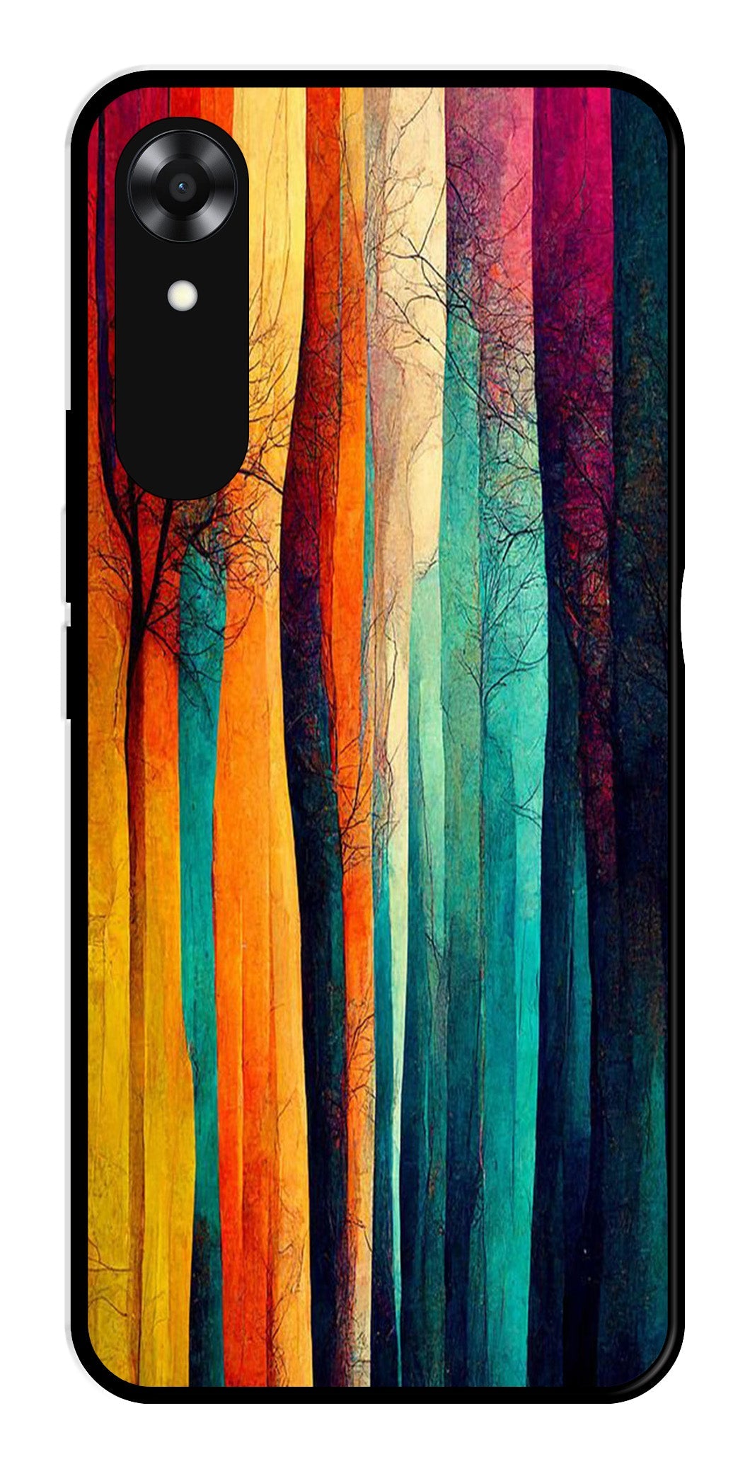 Modern Art Colorful Metal Mobile Case for Oppo A17K (Design No -47)