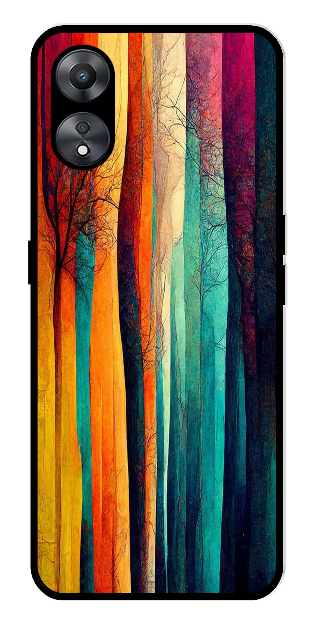 Modern Art Colorful Metal Mobile Case for Oppo A58 5G Modern Art Colorful Metal Mobile Case for Oppo A58 5G (Design No -47)