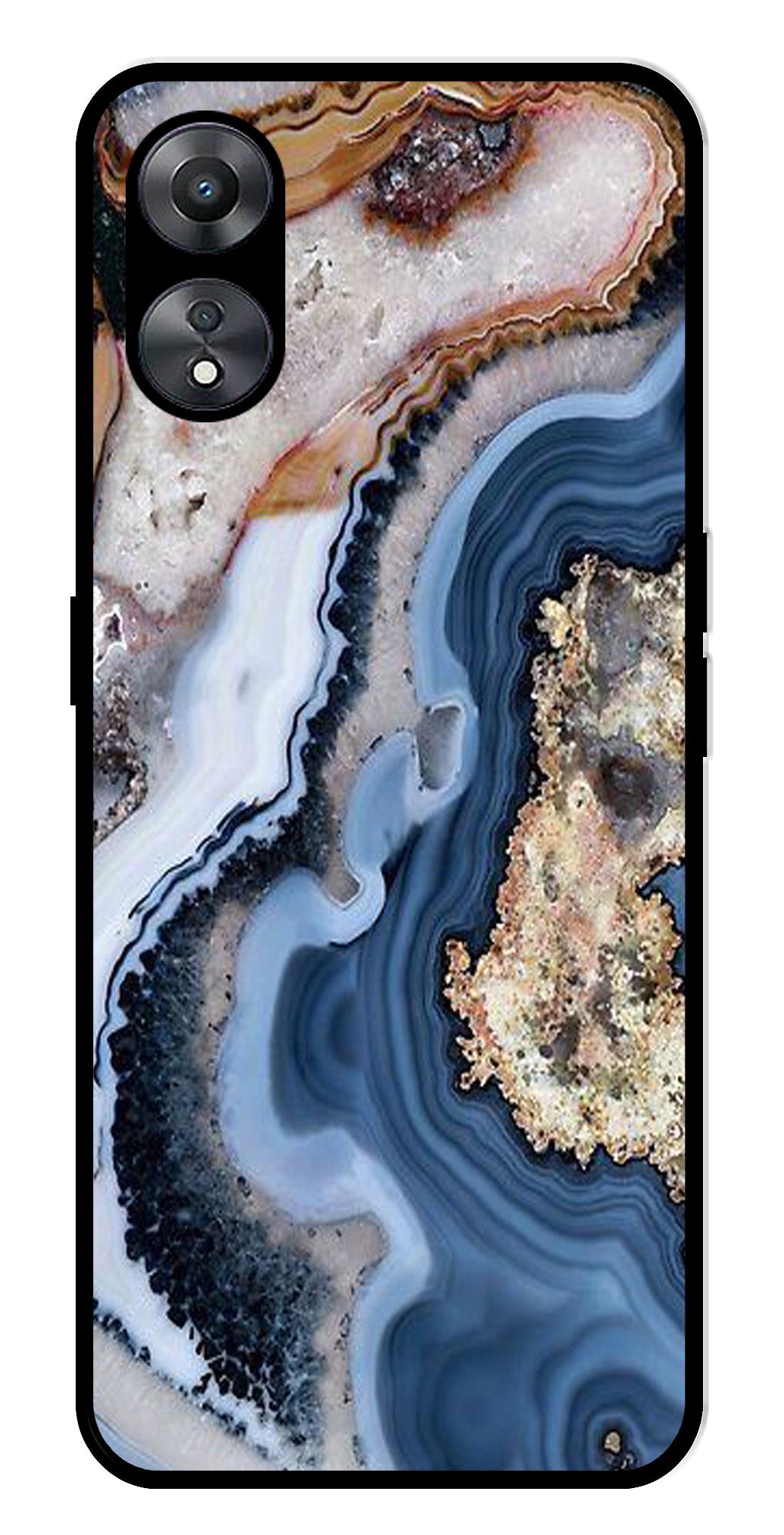 Marble Design Metal Mobile Case for Oppo A58 5G (Design No -53)