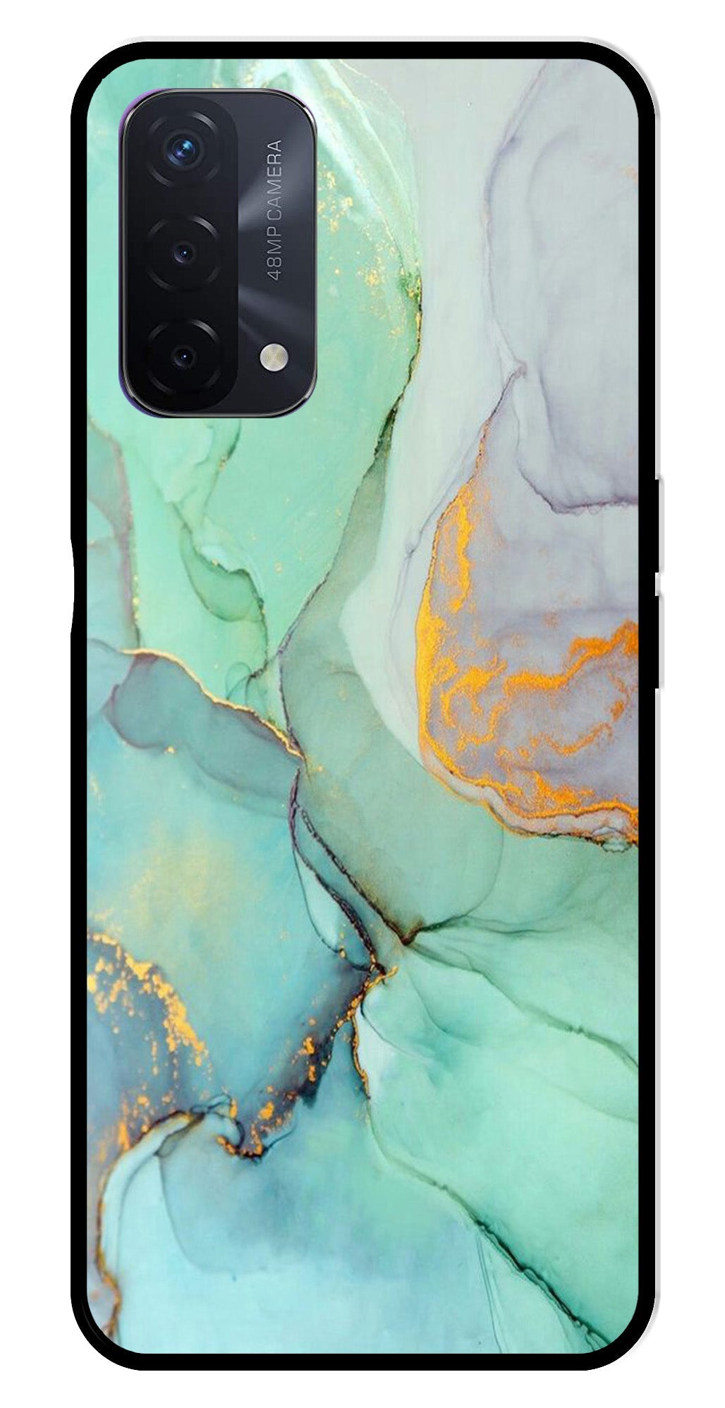 Marble Design Metal Mobile Case for Oppo F19 (Design No -46)