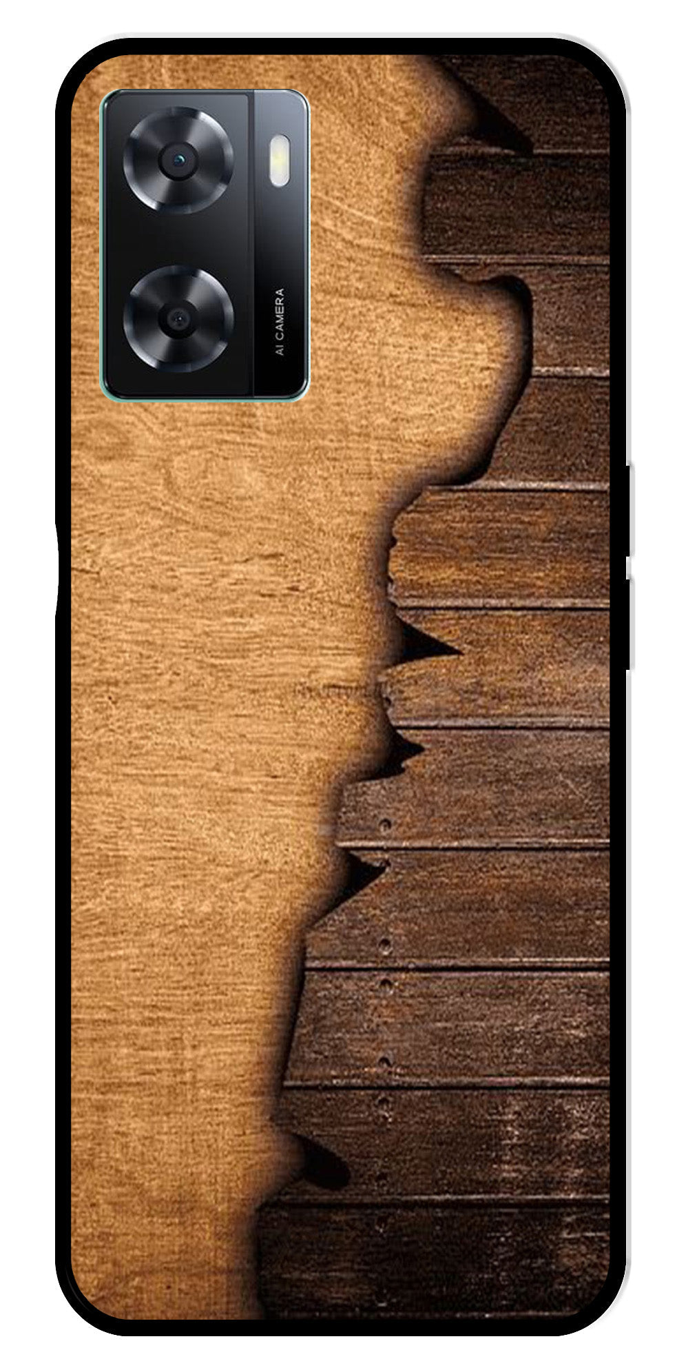 Wooden Design Metal Mobile Case for Oppo A77s 4G Wooden Design Metal Mobile Case for Oppo A77s 4G (Design No -13)