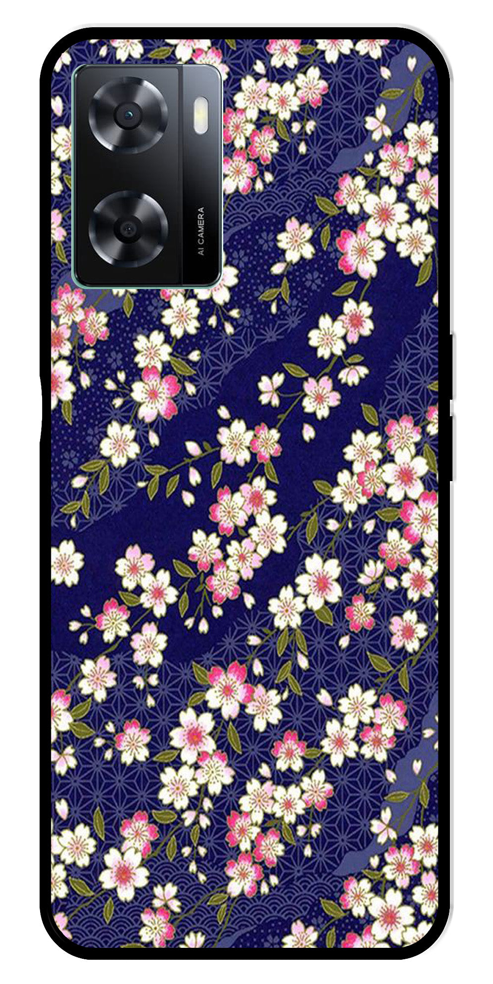 Flower Design Metal Mobile Case for Oppo A77s 4G Flower Design Metal Mobile Case for Oppo A77s 4G (Design No -25)
